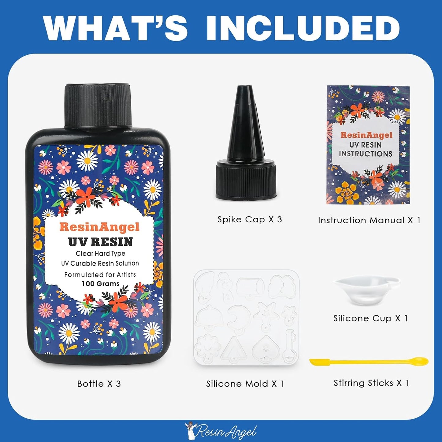 300g UV Resin kit, Crystal Clear Hard, Premixed UV Epoxica Resina Fast Curing Sunlight Activated with Casting Tools for Beginners Jewelry Making, DIY Art Crafts, Coating