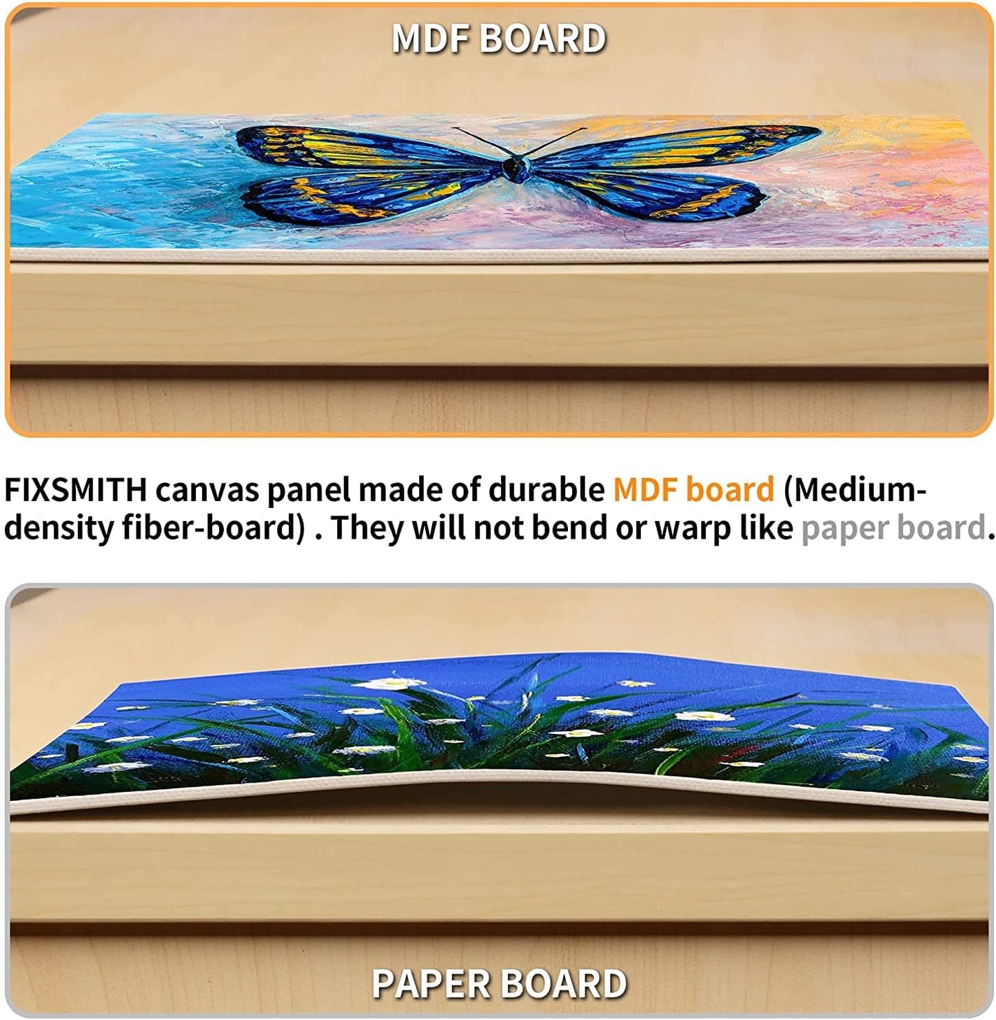 FIXSMITH Canvas Boards for Painting 4x6 Inch, Super Value 24 Pack Mini Canvases, White Blank Canvas Panels, 100% Cotton Primed, Painting Art Supplies