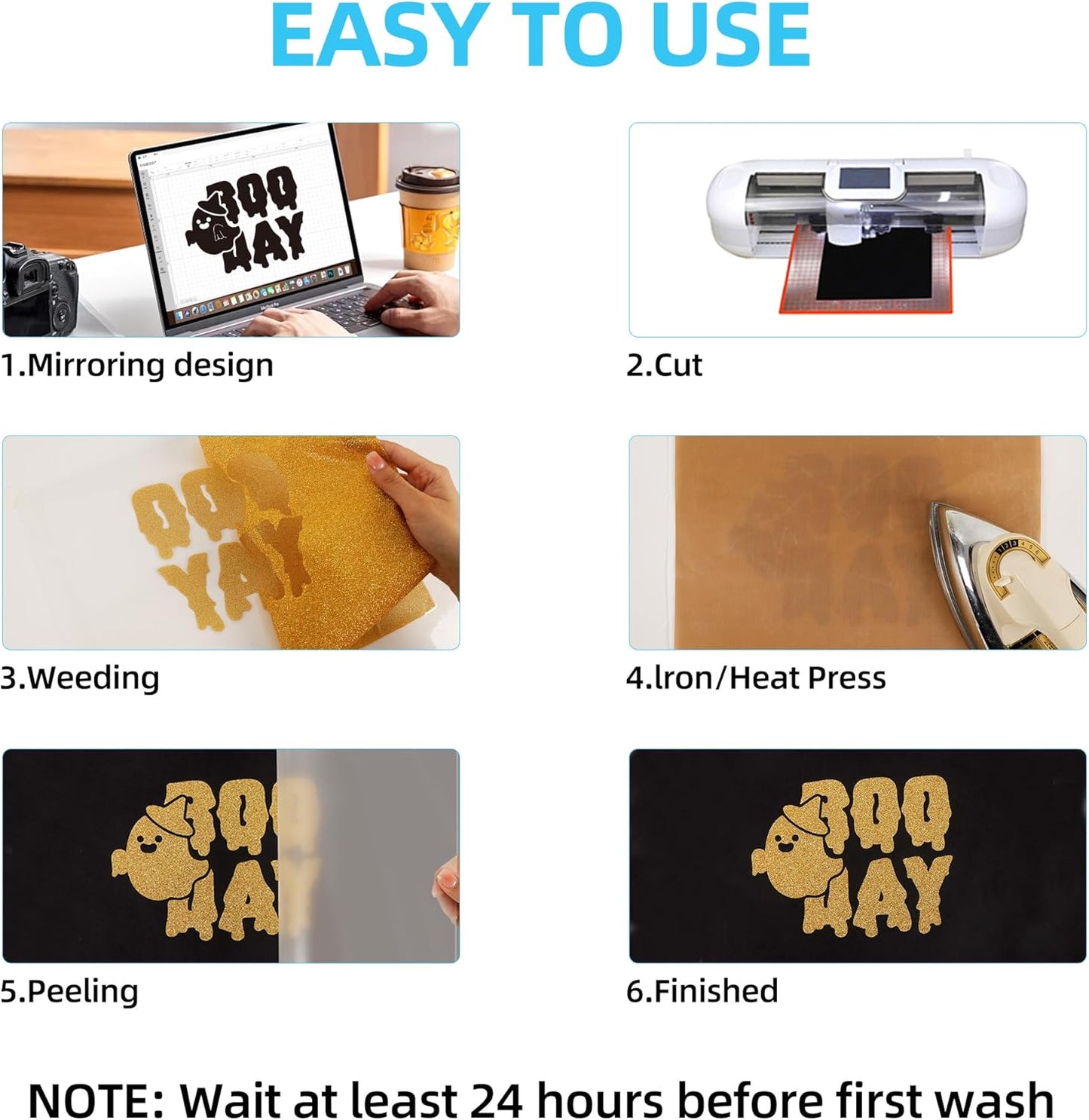 guangyintong HTV Heat Transfer Vinyl Bundle, 41 Pack 12" x 10" Iron on Vinyl for T-Shirt 31 Assorted Colors Clossy and Glitter HTV Vinyl for All Cutting Machine Easy to Cut & Weed