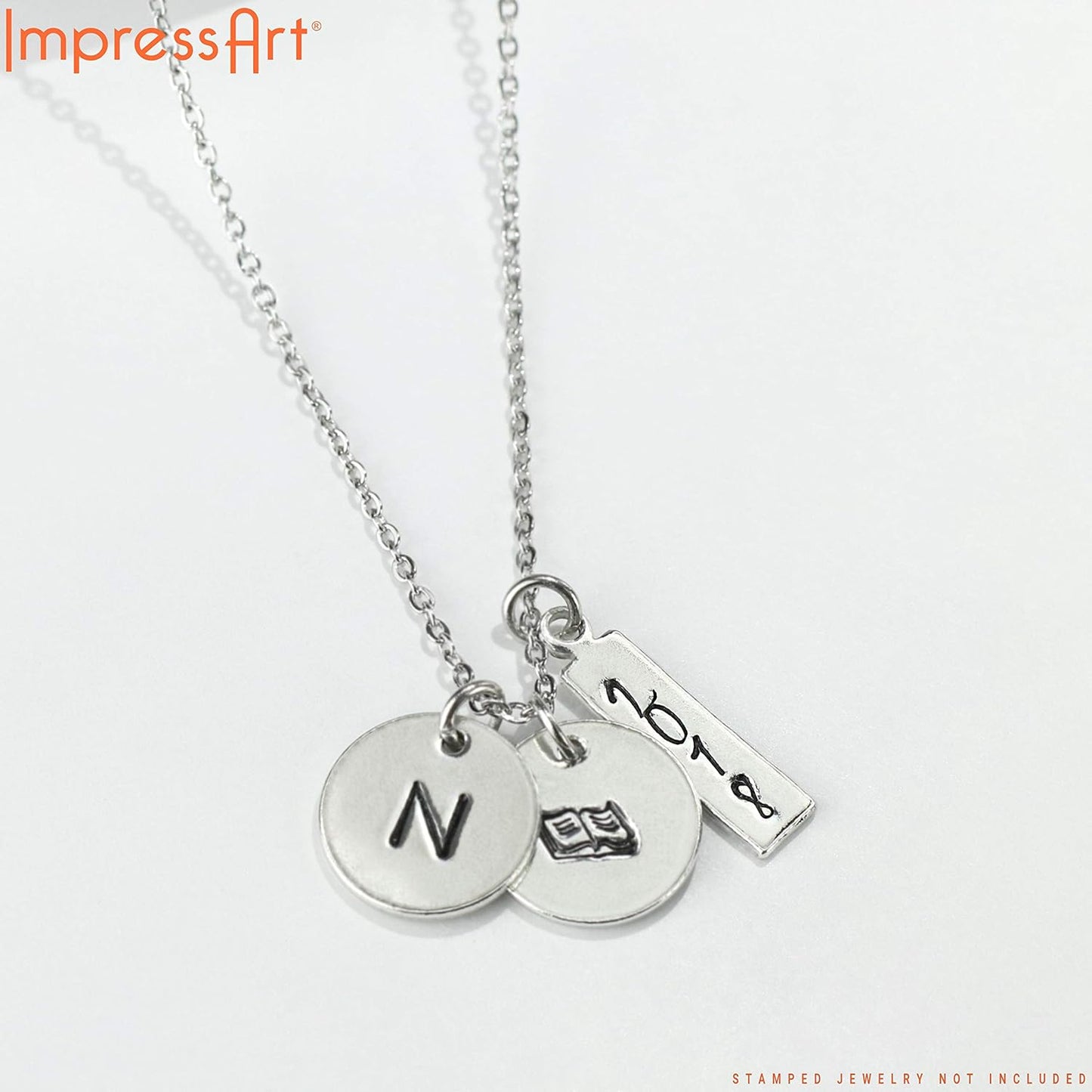 ImpressArt - Premium Metal Stamping Rectangle Blanks for Metal Stamping and Jewelry Making (24 Pack) (5/8" Rectangle Tag w/Ring, Aluminum)