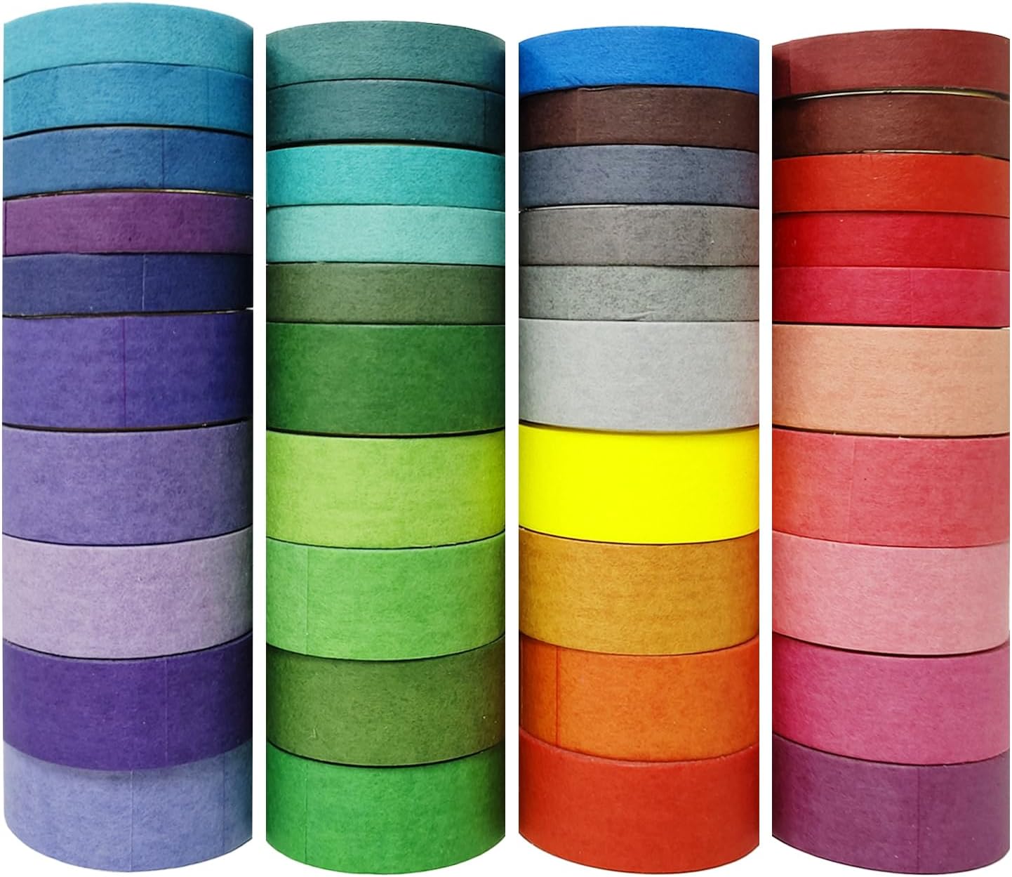 40 Rolls Colored Washi Tape, Aesthetic Colored Decorative Cute Scrapbook Tape for Scrapbooking Supplies Journaling Craft Junk Journal