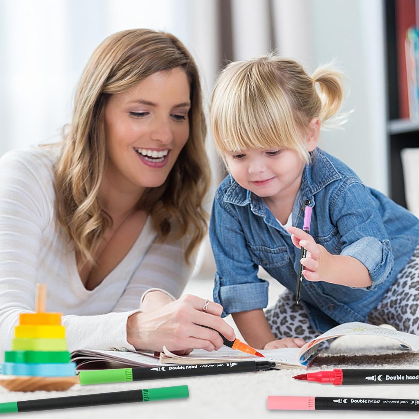 80 Colors Dual Tip Brush Pens, Fine Felt Tip and Brush Tips Colored Pens for Adults and Kids, Coloring Markers for Coloring Book Bullet Journaling Note Taking Hand Lettering