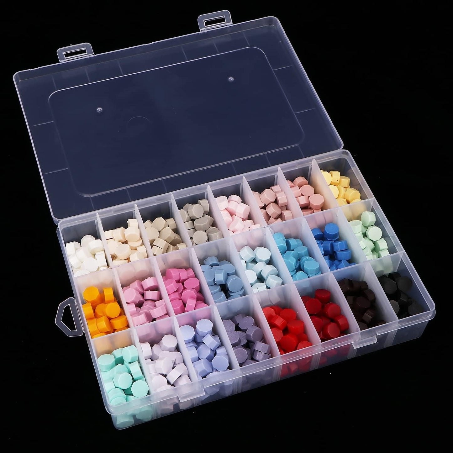 2 Pack 24 Grids Plastic Organizer Box Container Craft Storage Box with Adjustable Dividers for Beads Jewelry Fishing Tackles, Clear
