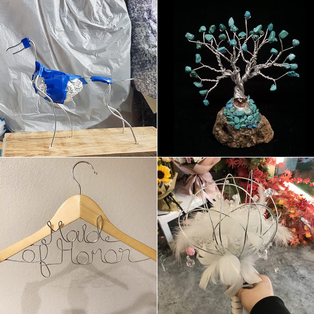 Tenn Well 9 Gauge Aluminum Craft Wire, 50 Feet 3mm Bendable Armature Wire for Sculpting, Jewelry Making, Doll Making, Crafting, Modelling, Bonsai Training