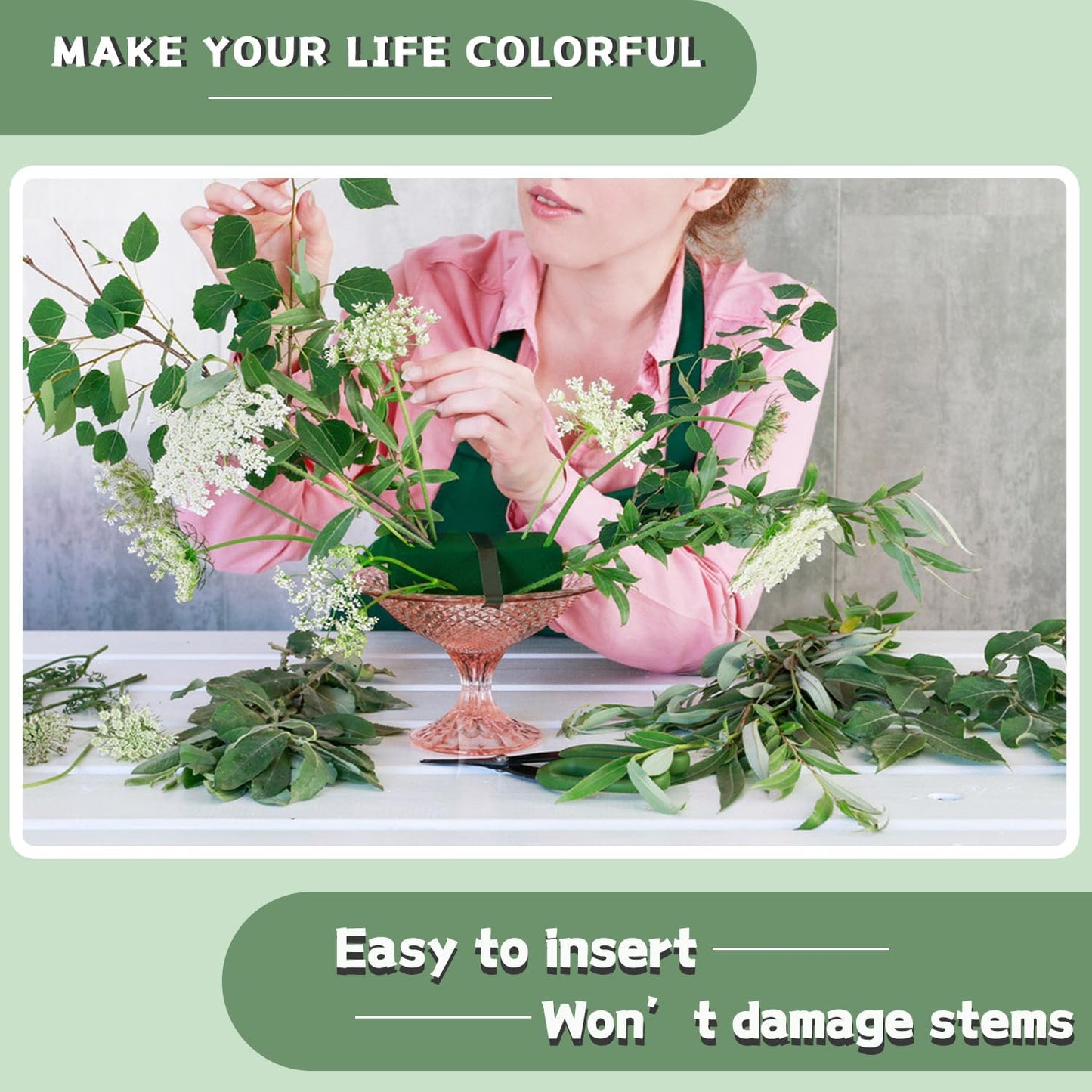 Large Floral Foam Round 6'' SUPKING Flower Foam 4Pcs Florist Foam Blocks Wet Dry Green Foam for Artificial and Fresh Flower Arrangement