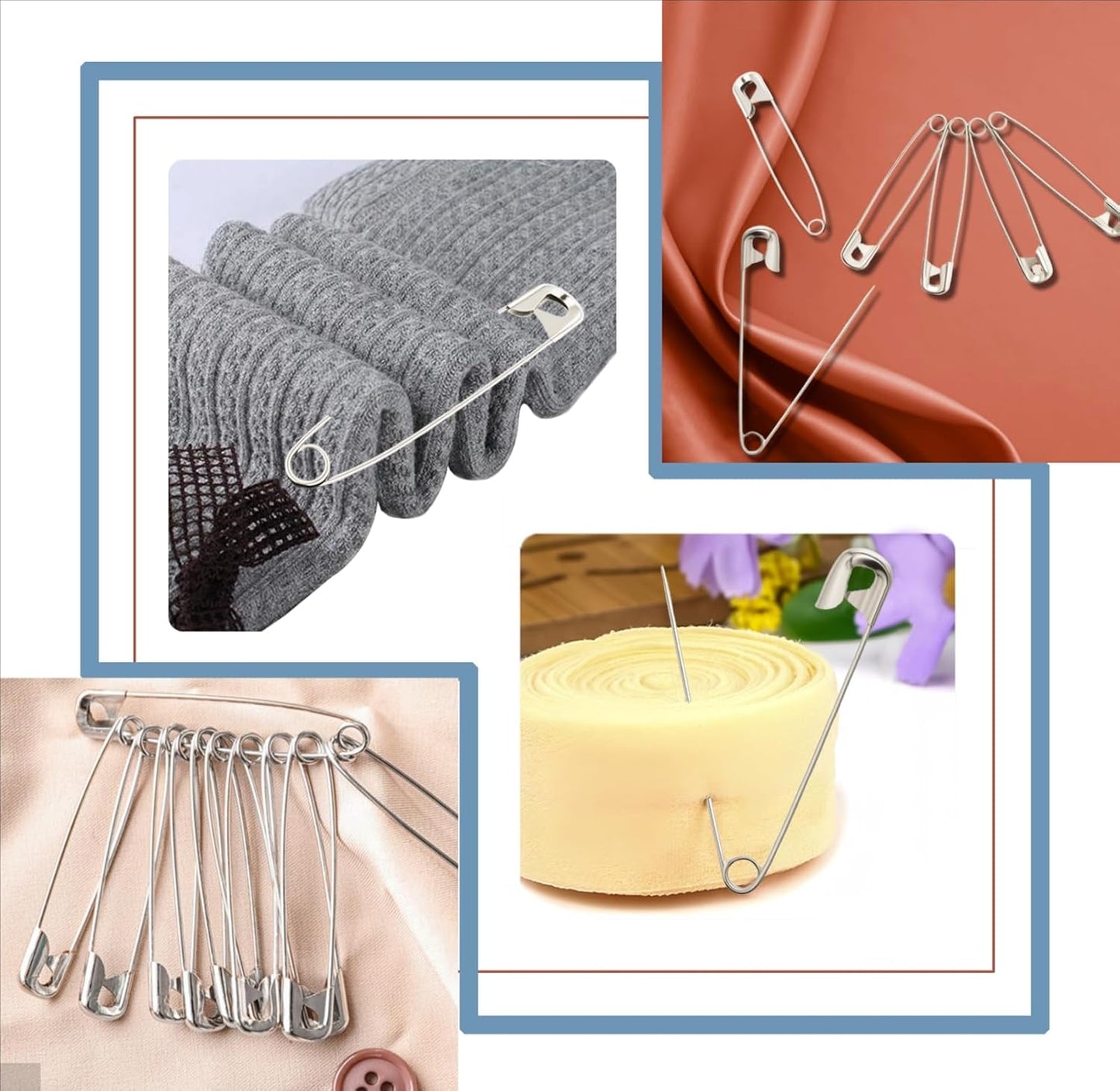 3Inch Extra Large Safety Pins - 100Pcs Heavy Duty Silver Nickel-Plated Steel - Bulk for Sewing, Crafts, Clothing, Decor & Clips