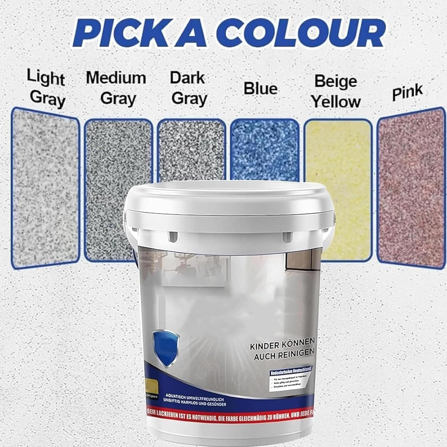 Epoxy Floor Paint, Epoxy Colored Sand Floor Paint, High-Gloss Marble Effect Self-Leveling Coating, Waterproof, Non-Slip, Ultra-Durable for Garage, Basement, Wood Floors (Colorful,44 lb)