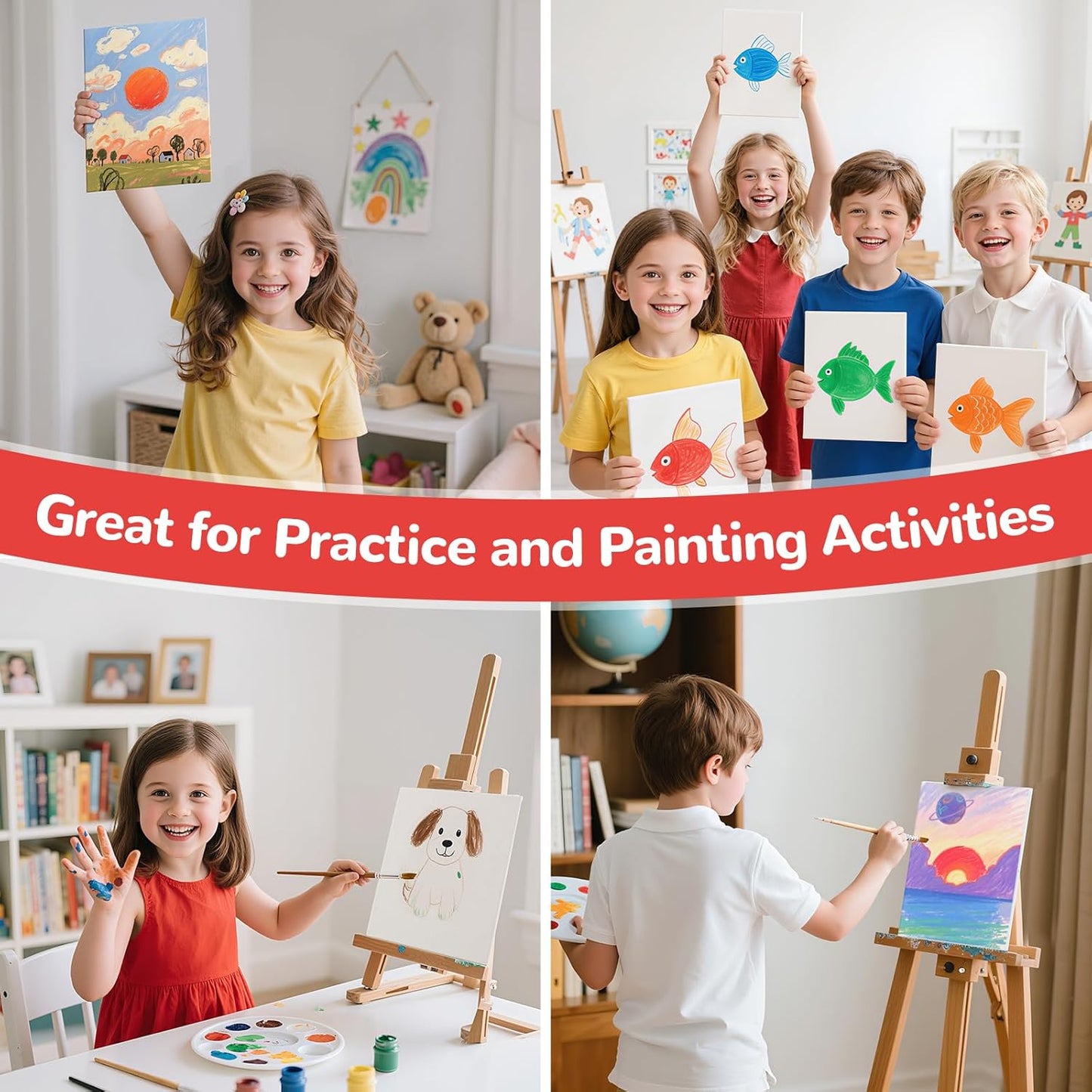 48 Pack, 5x7 Inch Small Painting Canvas Boards for Kids, 100% Cotton White Blank Canvas Panels, Art Supplies for Acrylics Oil Watercolor Tempera Paints