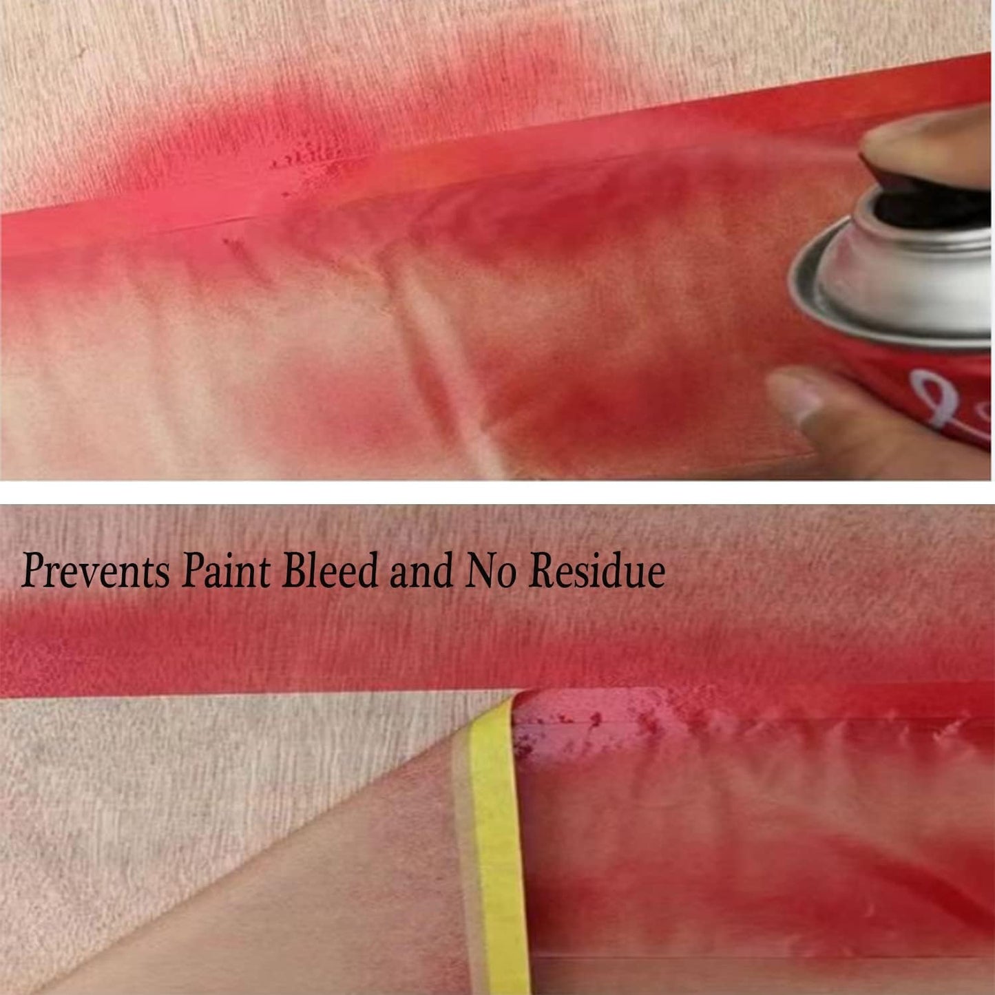 Masking Paper, Paint Masking Paper with Adhesive,20 Inch x 50 Feet Painters Paper Roll, Tape and Drape Painters Paper, for Auto Body Masking, Wall Covering and Paint Masking (6, 20 inch x 50feet)