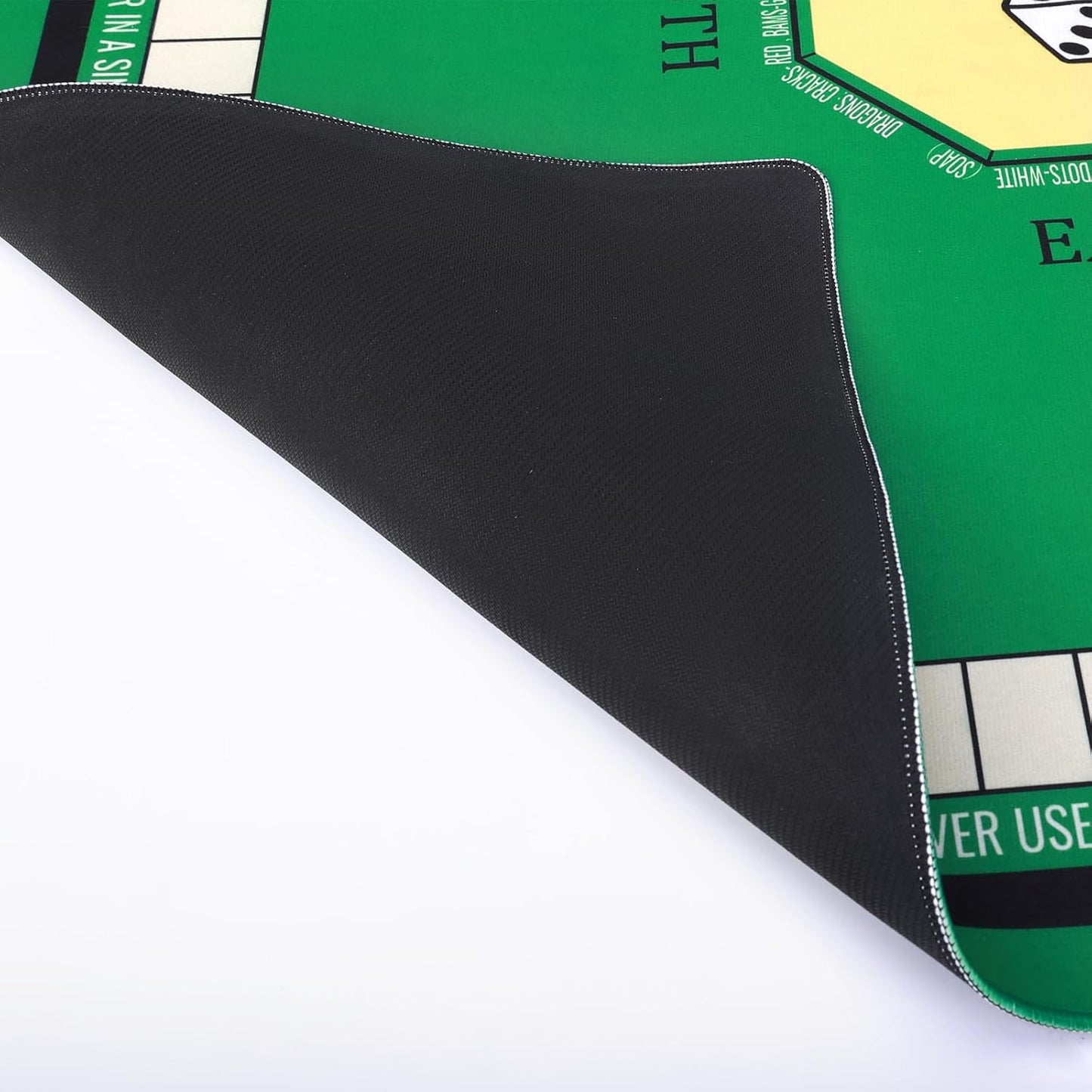 Mahjong Mat for Table 31.5''x31.5'', Mahjong Cloth Cover with Game Rules, Mahjong Tablecloth for Poker, Board Games Table Mat, Card Games, Tile Games, Dominoes (Green)