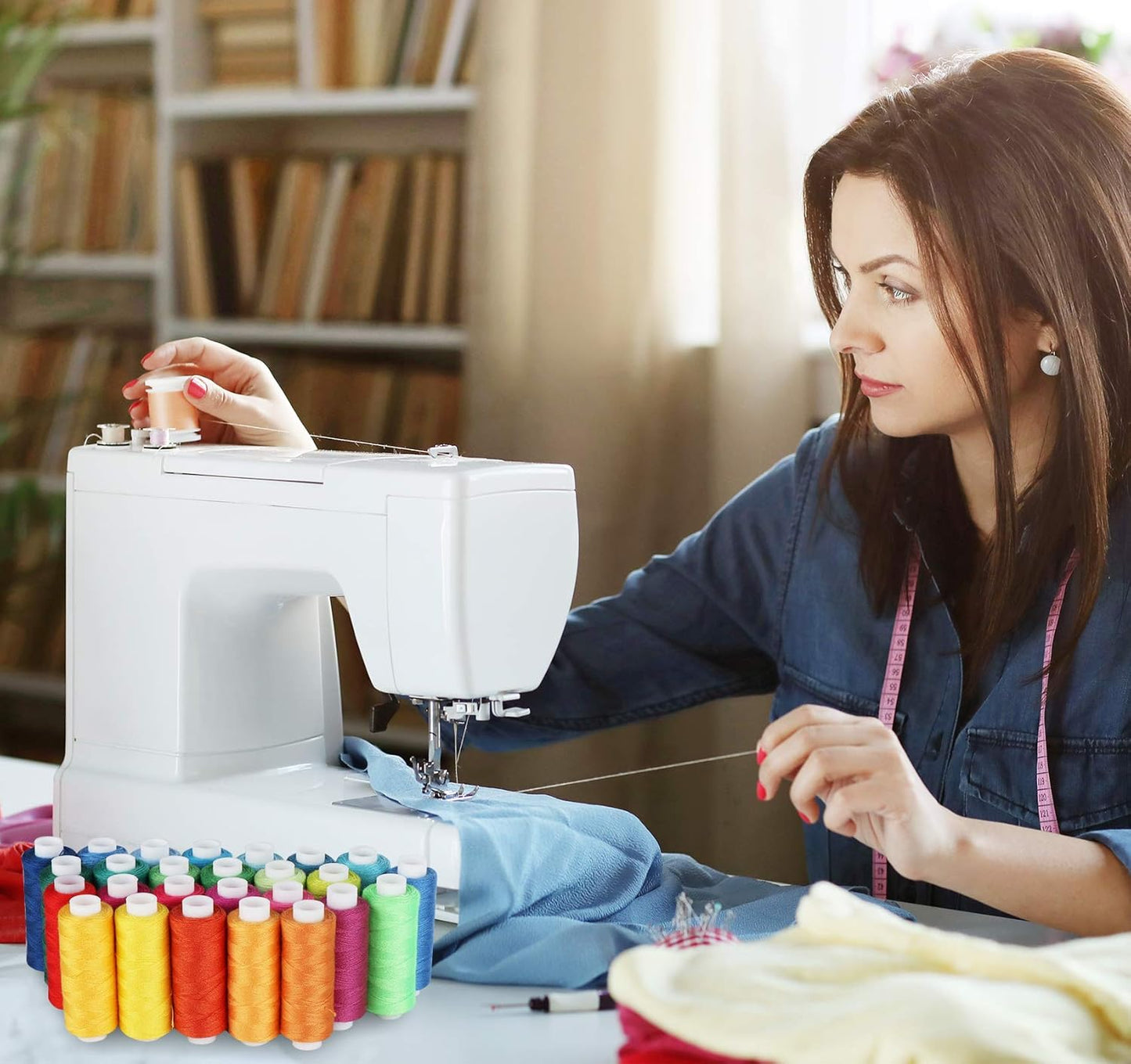 Sewing Thread Set 100 Color, Lemonfilter Thread for Sewing 250 Yards Each Spool Polyester Sewing Threads Assortment for Beginners, Hilos para Coser for Machine Sewing, Hand Stitching or Embroidery