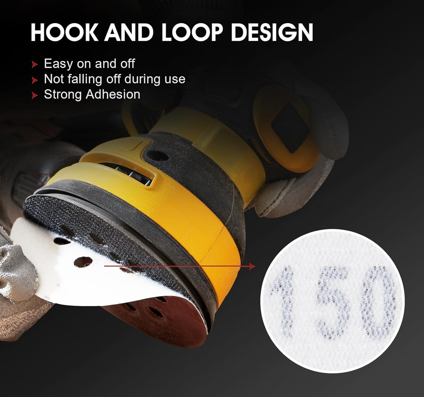 S SATC Sanding Disc 150 PCS 5 Inch 8 Hole Sanding Discs Selected Aluminum Oxide Orbital Sandpaper 150 Grit
