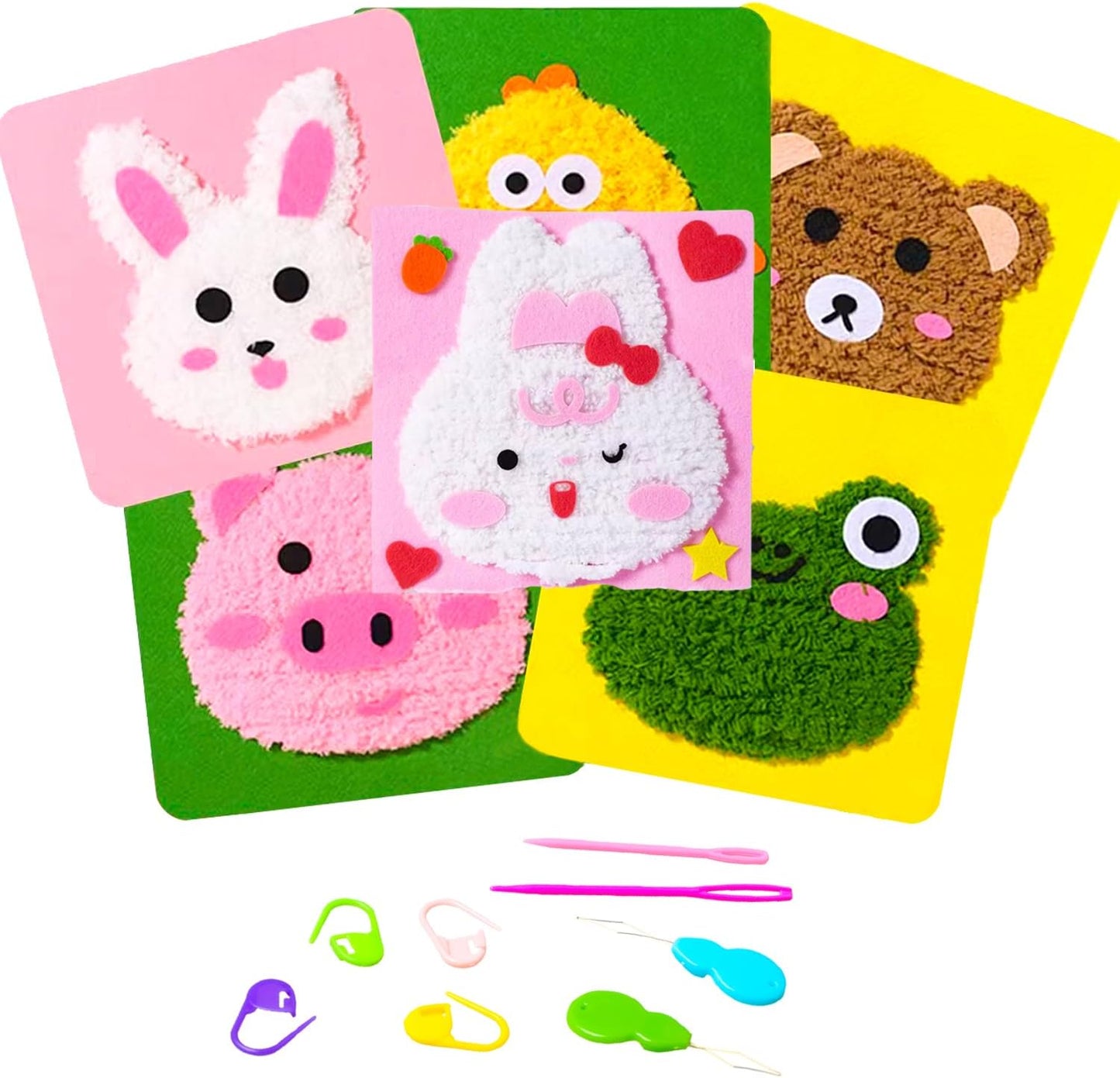 Hekisn 45Pcs Large Eye Blunt Yarn Needles kit, Assorted Sizes Bent Tapestry Darning Needle, Sewing Needles with Needle Threaders & Stitch Markers for Knitting Crochet (Orange&Red)