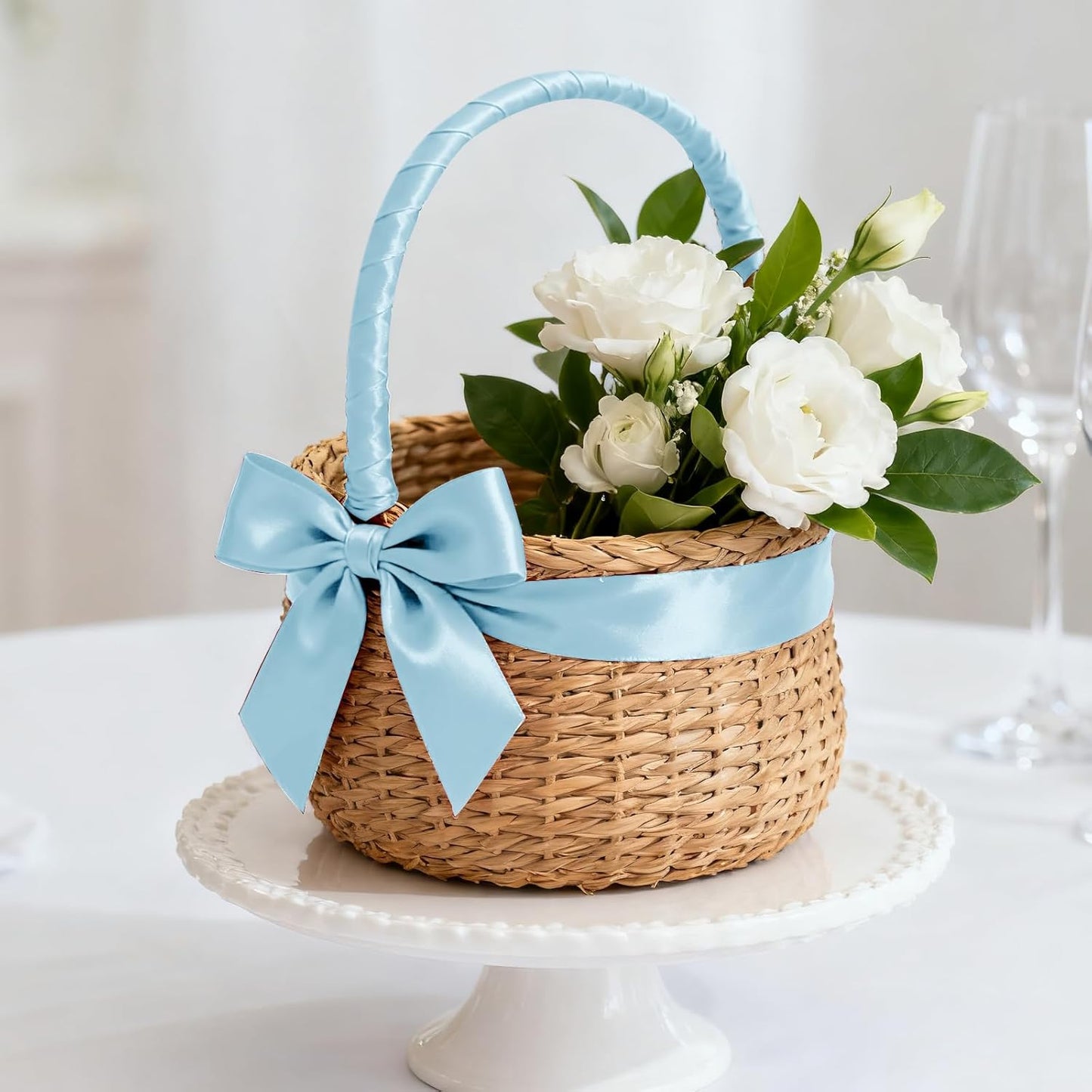 1-1/2 Inch 100 Yards Satin Ribbon Light Blue, Solid Color Fabric Ribbon for Gift Wrapping, Wedding, Polyester Gift Ribbon for Birthday Party Decoration, Craft, Hair, Floral, Sewing