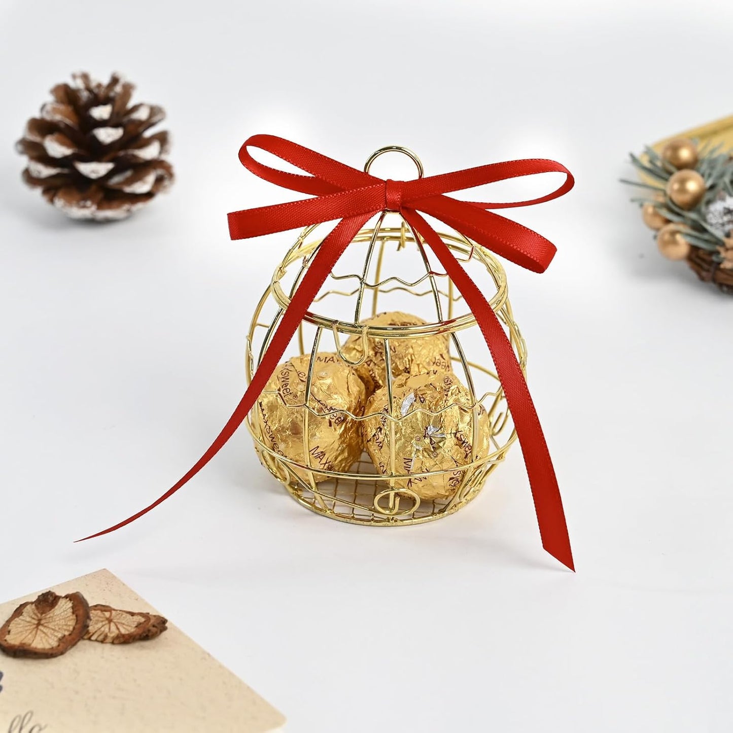 Red Satin Ribbon 1/4" X 50 Yards Solid Color Double Faced Ribbons Perfect for Crafts Wedding Decor Bow Making Arts Sewing and More