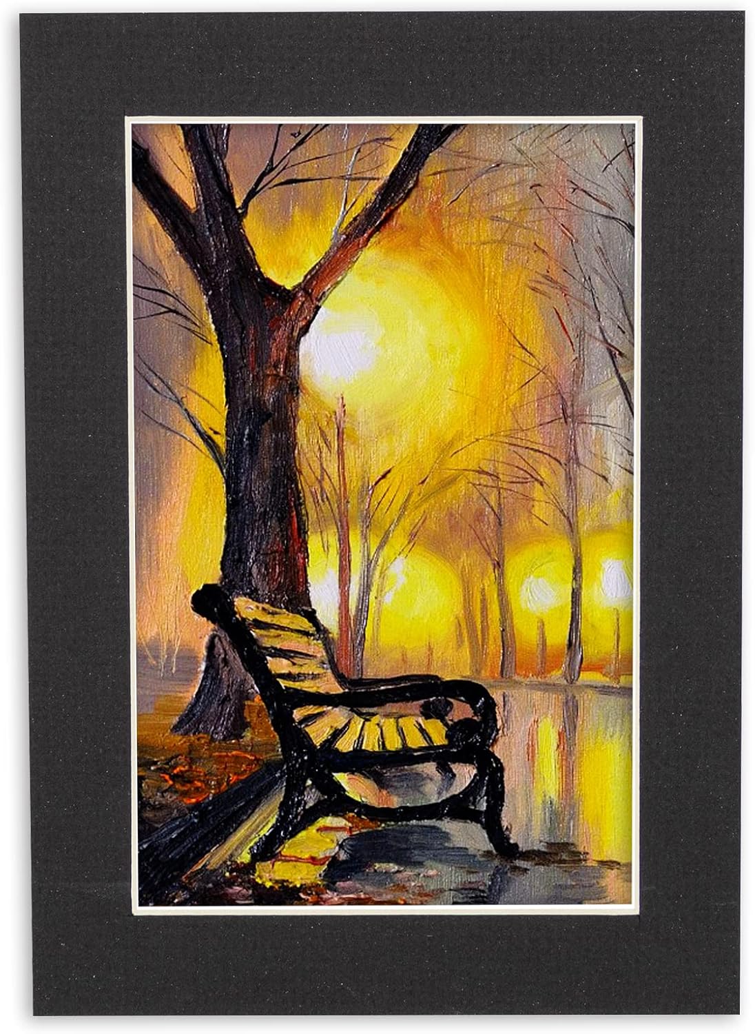 8x10 Mat Bevel Cut for 5.5x8.5 Photos - Acid Free Textured Black Precut Matboard - For Pictures, Photos, Framing - 4-ply Thickness