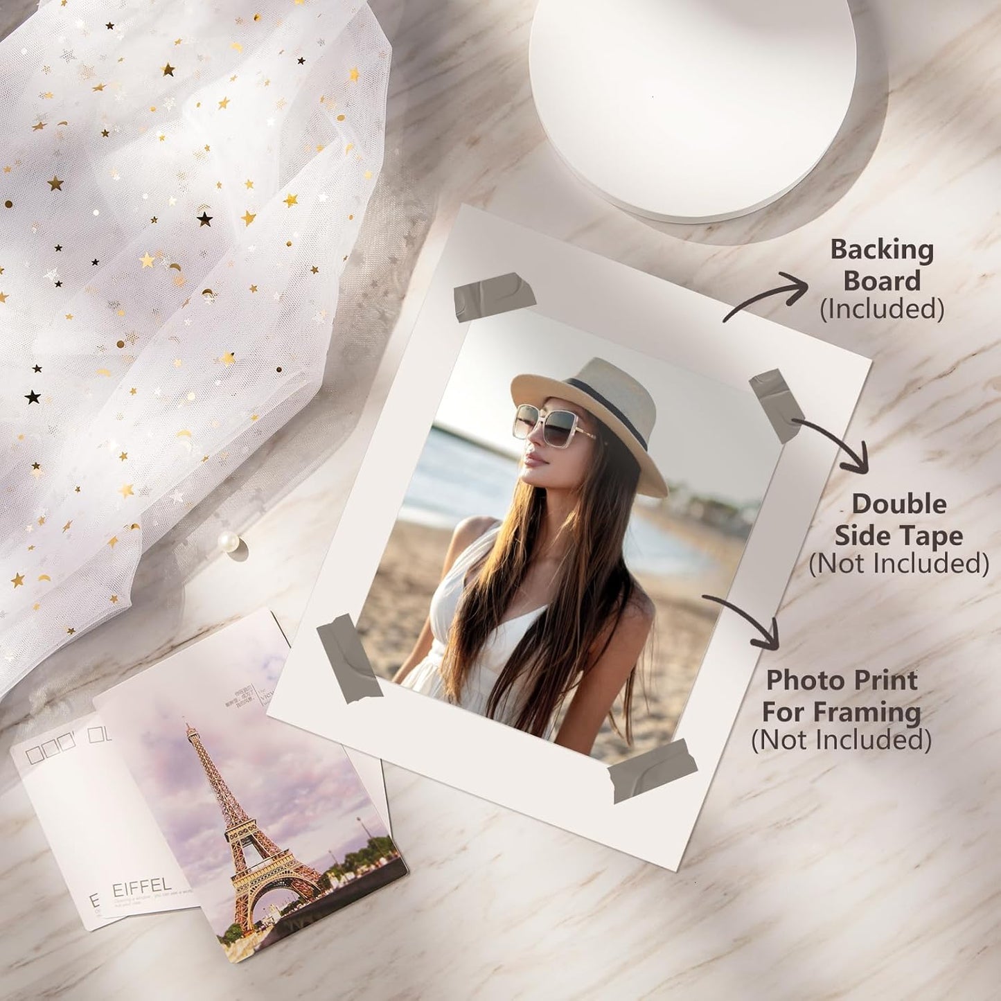 Egofine 14 Pack Mat Board, 5x7 Backing Board, Acid Free White Uncut Mat Board for Photos, Pictures, Frames, Artworks and Paints