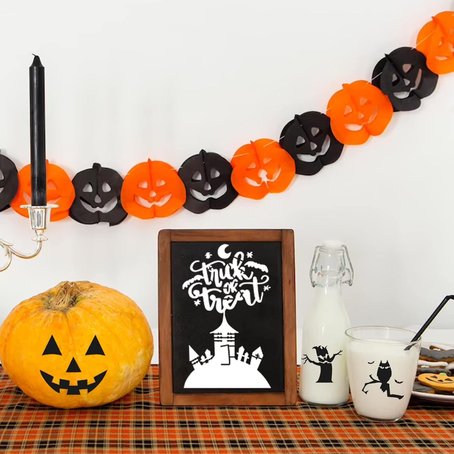 Small Stencils for Painting on Wood Reusable, 3 Inch Reusable Stencil for Craft Ornament Paint Template Stencils for Wall Card Rock Wood Signs Coasters Canvas Home Decor (Halloween)