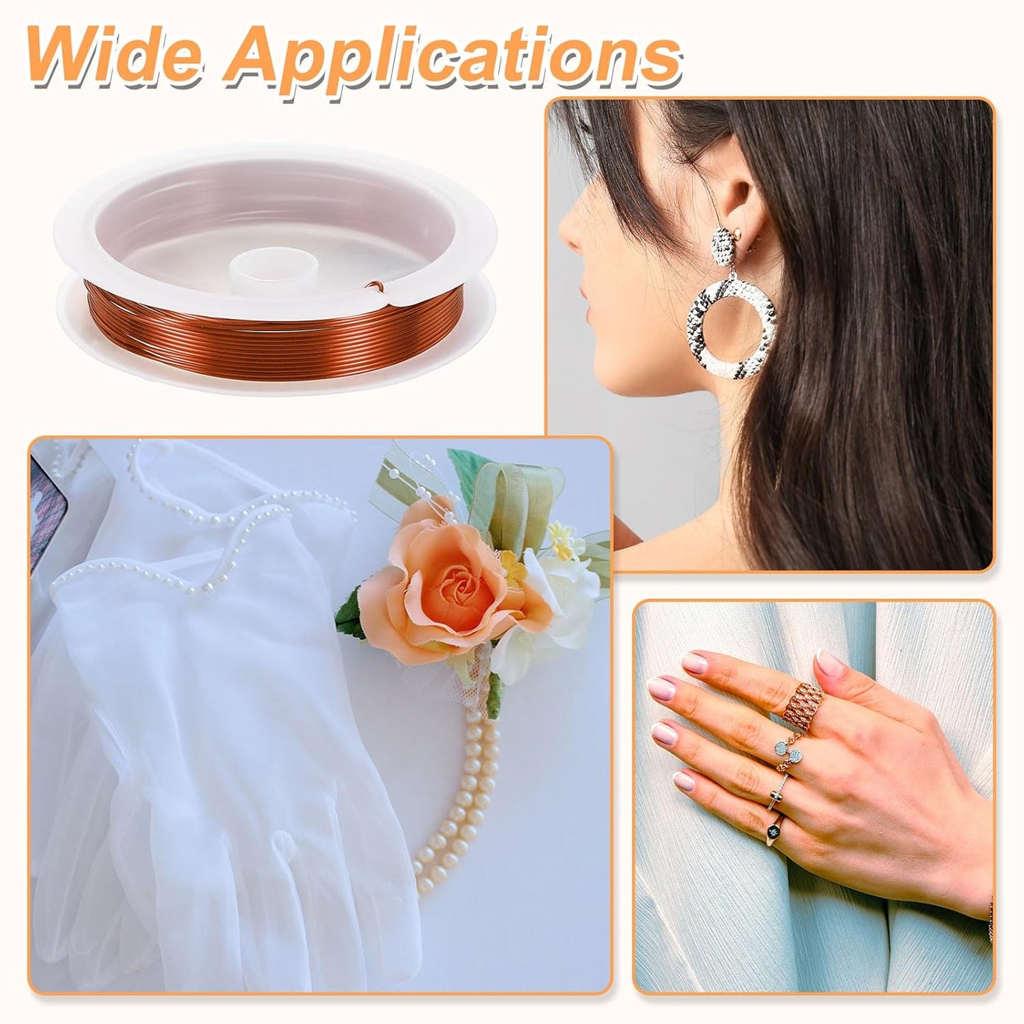 HARFINGTON 10ft Jewelry Wire, 22 Gauge (0.7mm) Brass Craft Soft Metal Tarnish Resistant Copper Beading Wire for Jewelry Making Supplies Crafting, Coffee