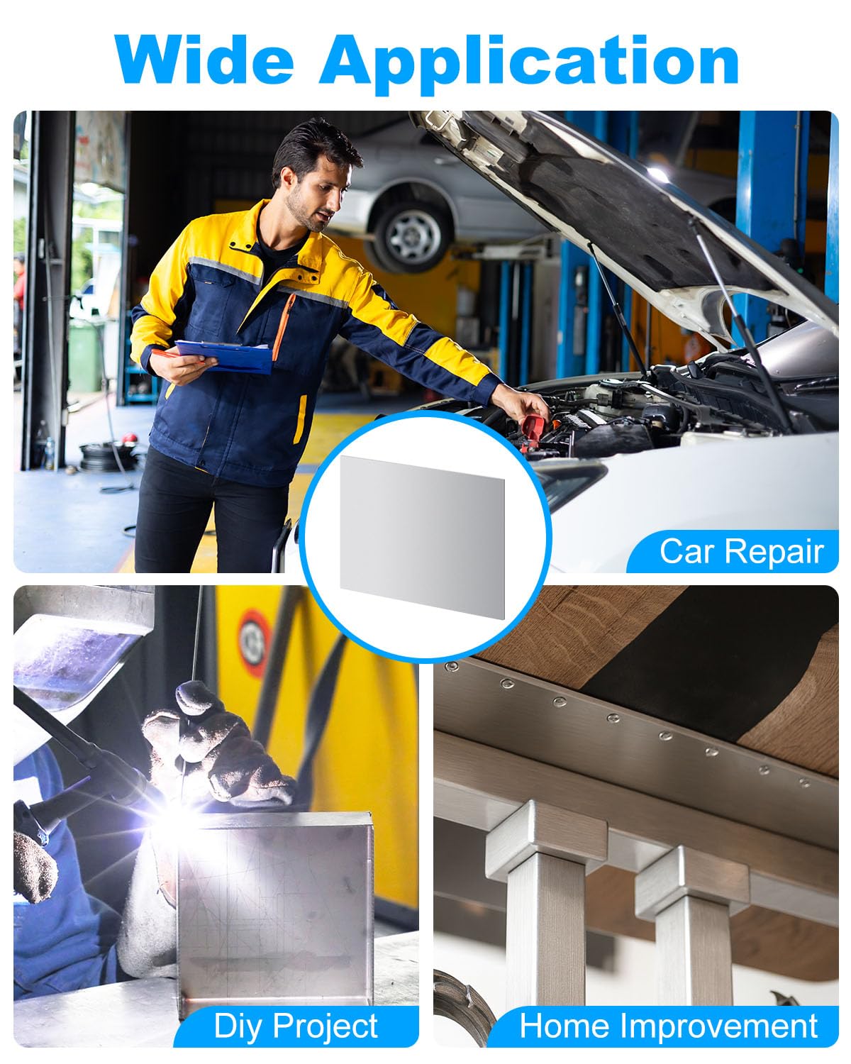 2 Pcs 16 Gauge Sheet Metal, 12" x 8" Cold Rolled Steel Plate Weldable Steel Sheet for Professional, Industrial, DIY Use