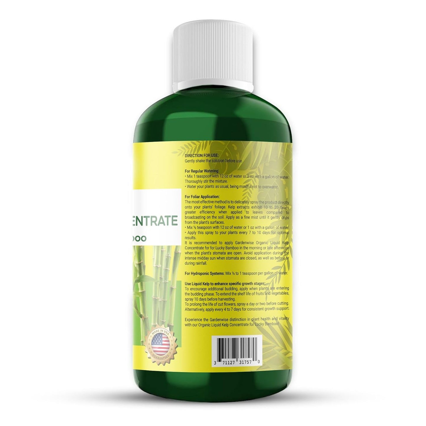 Organic Premium Kelp Seaweed Fertilizer for Lucky Bamboo - Liquid Plant Food - Soil Enhancer - Natural Plant Food (8 OZ)