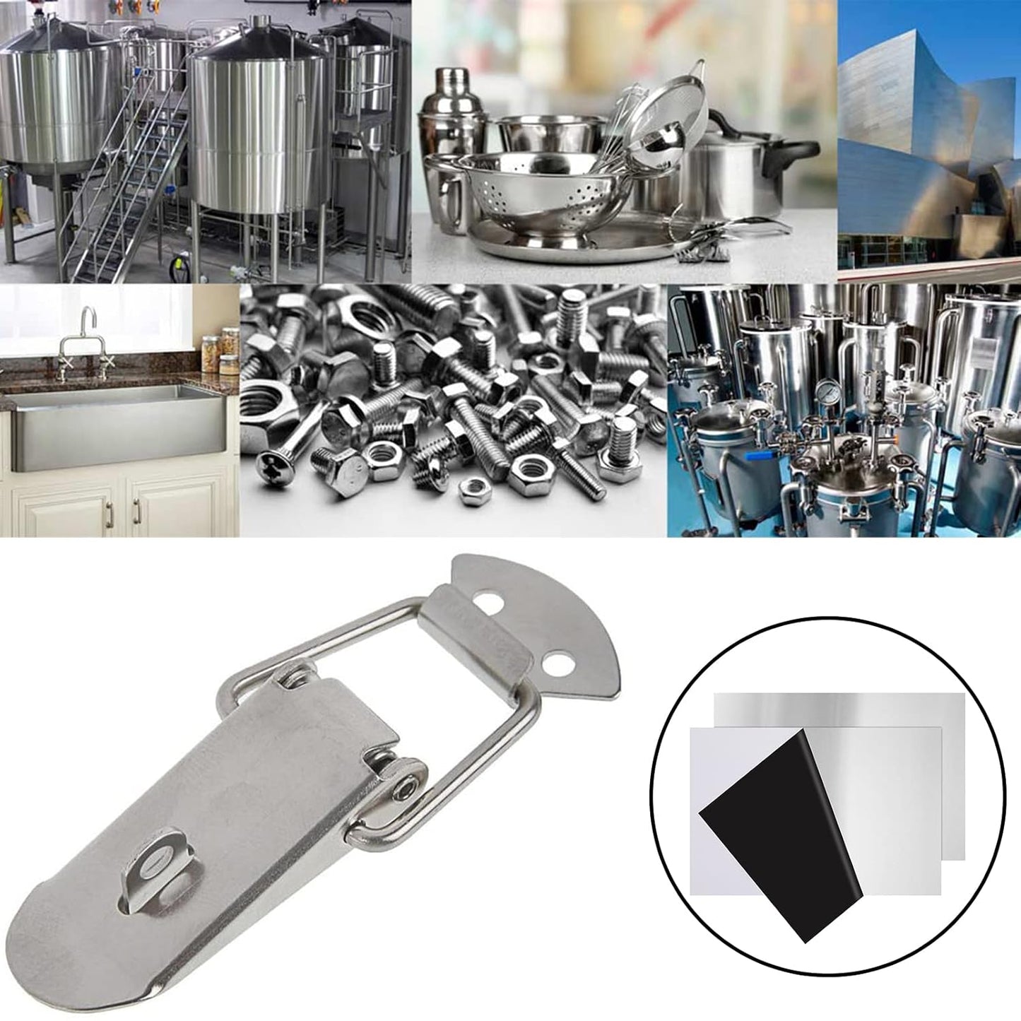 2Pcs 304 Stainless Steel Sheets Metal 8" x 12" x 1/64" (0.50MM) Inch 304 Stainless Steel Plates 24 Gauge Stainless Steel Shim Stock Plates Metal Sheets for Crafting, Stovetop, Snow Frosted Surface