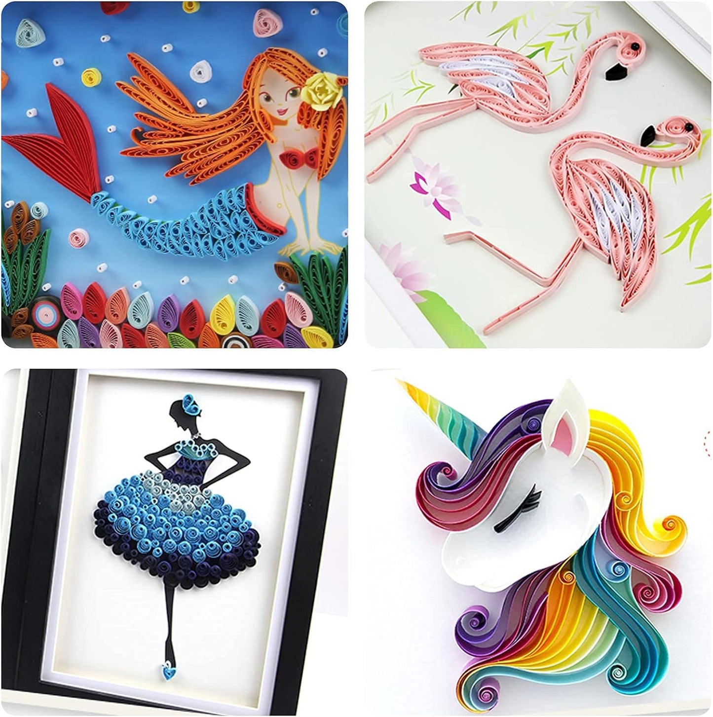 Zorfeter 9 Sets Multi-Color Quilling Paper Strips Kits 900 Strips 42 Colors, 7mm Width, 15" Length