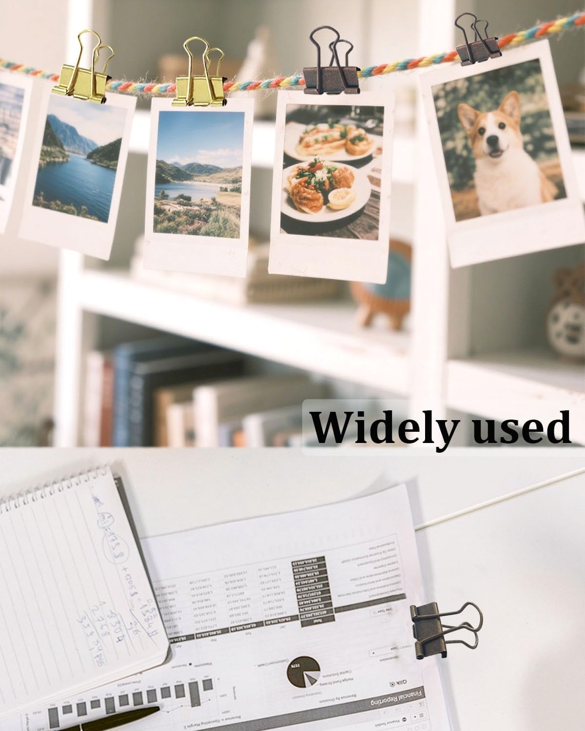 Standard Binder Clips 1in 24-Pack - Bronze Office Clips for Documents & Crafts