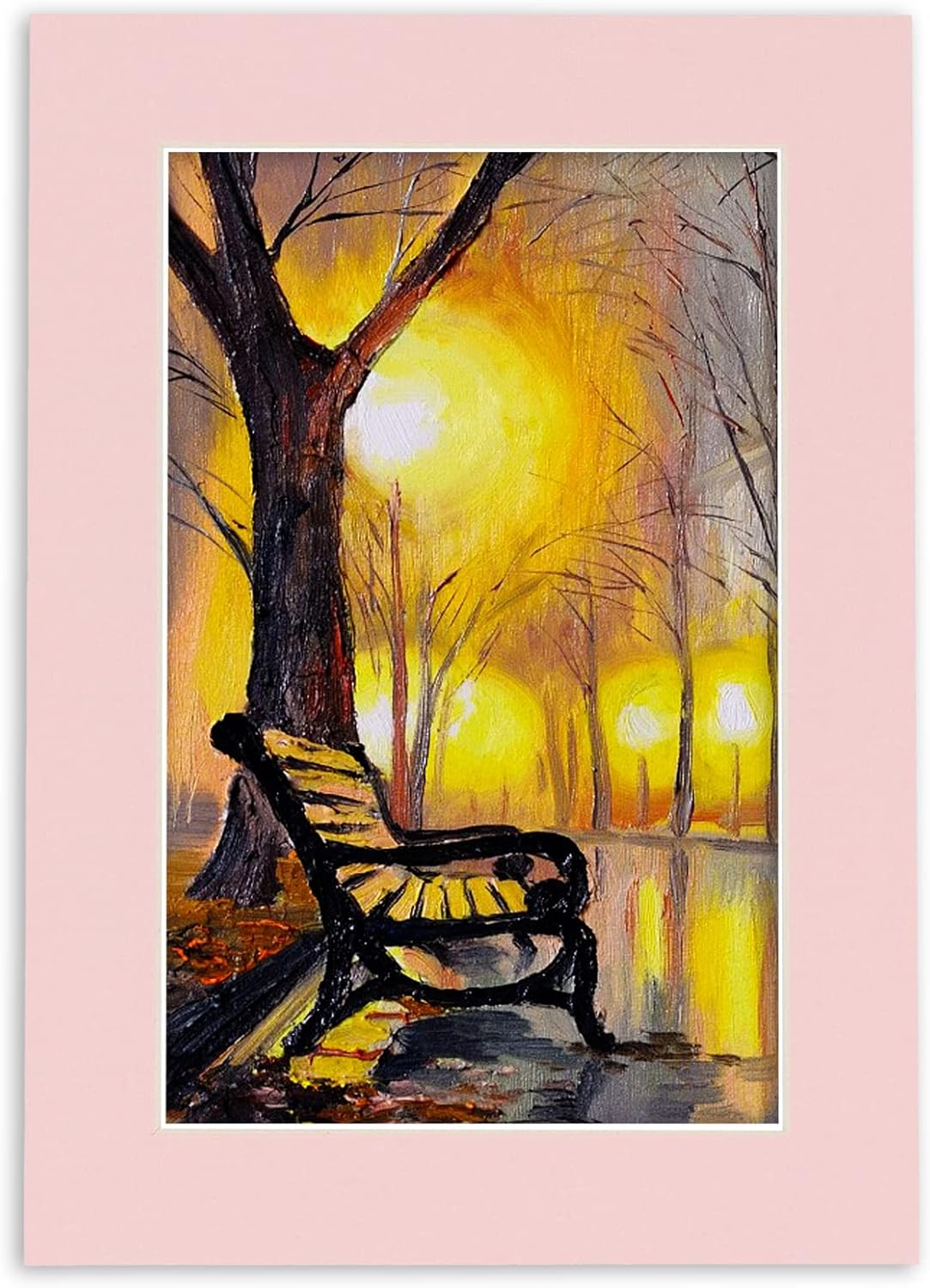 Poster Palooza 8x10 Mat Bevel Cut for 5.5x8.5 Photos - Acid Free Soft Pink Precut Matboard - for Pictures, Photos, Framing - 4-ply Thickness