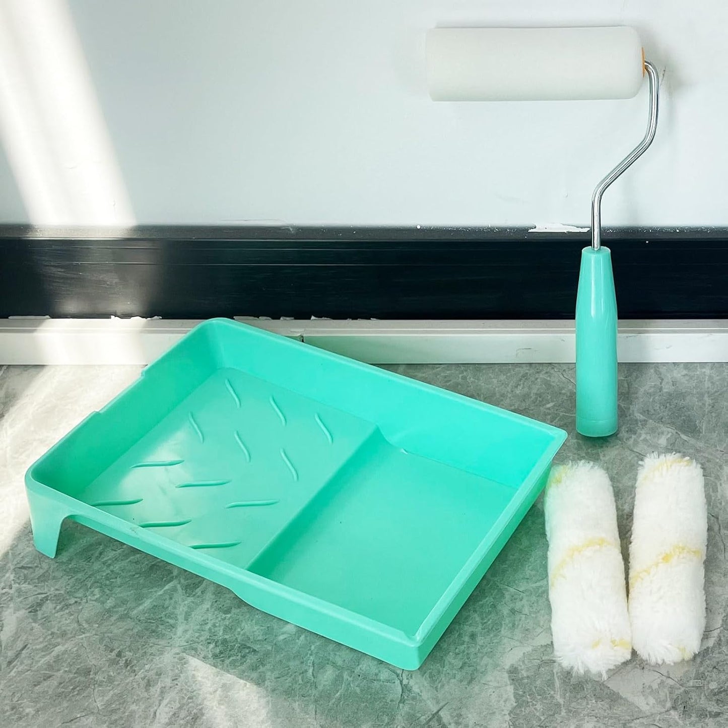 4 Inch Paint Tray, 28 Pack Plastic Paint Roller Tray, Heavy Duty Disposable Paint Pan, Sturdy Home Painting Supplies & Tools for Paint Rollers & Roller Brushes