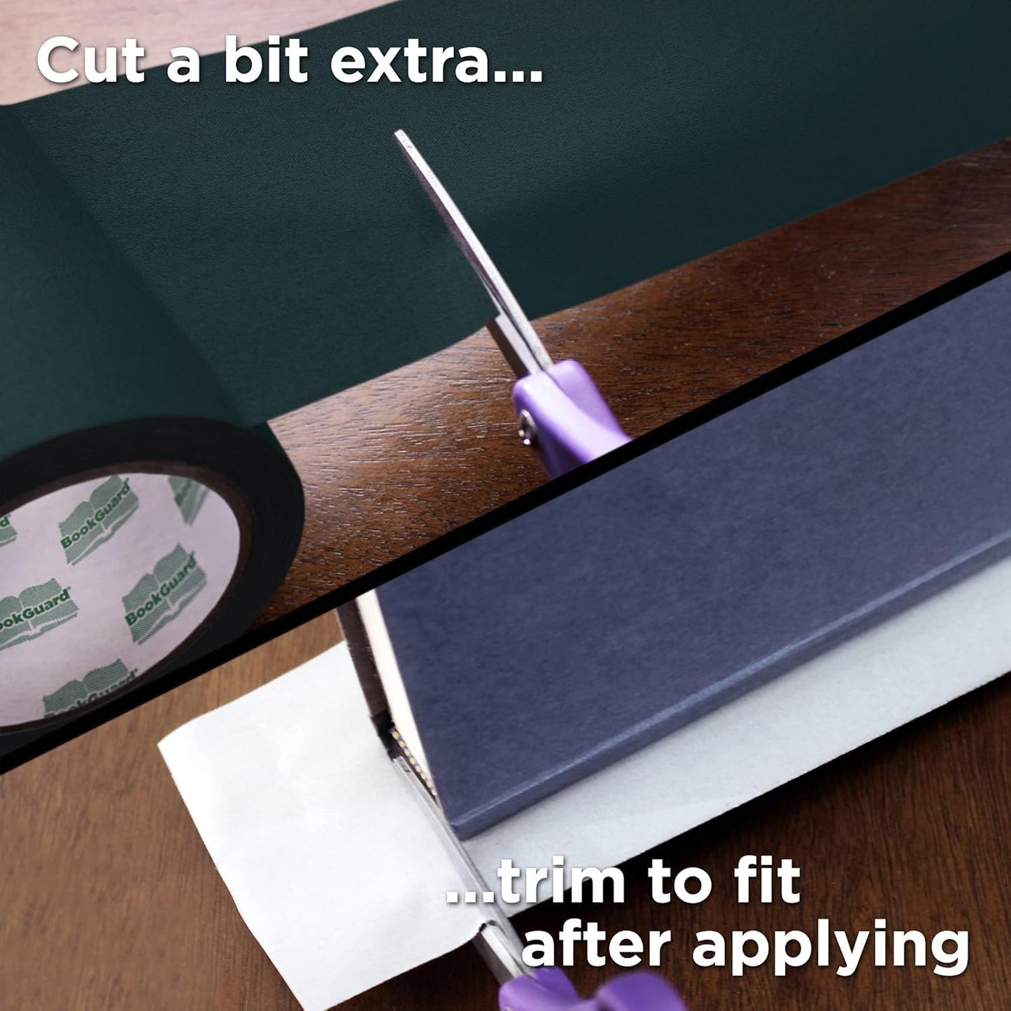 BookGuard 4 inch Premium Bookbinding Repair Cloth Tape, 15 Yard Roll, Forest Green