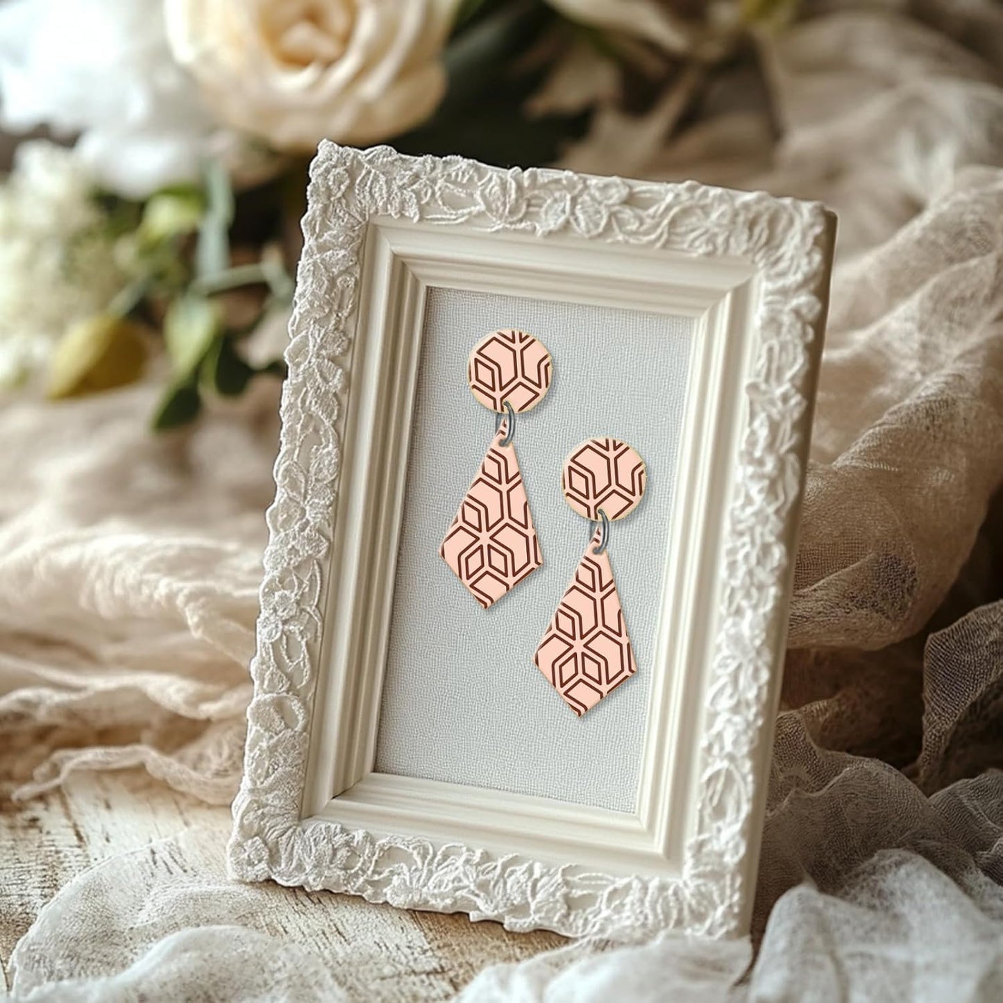 CHGCRAFT Geometry Polymer Clay Texture Sheets Line Art Silicone Texture Stamp Repeating Seamless Pattern Modeling Pattern Pad for Jewelry and Clay Earrings Tools, 5.5x5.5 inch