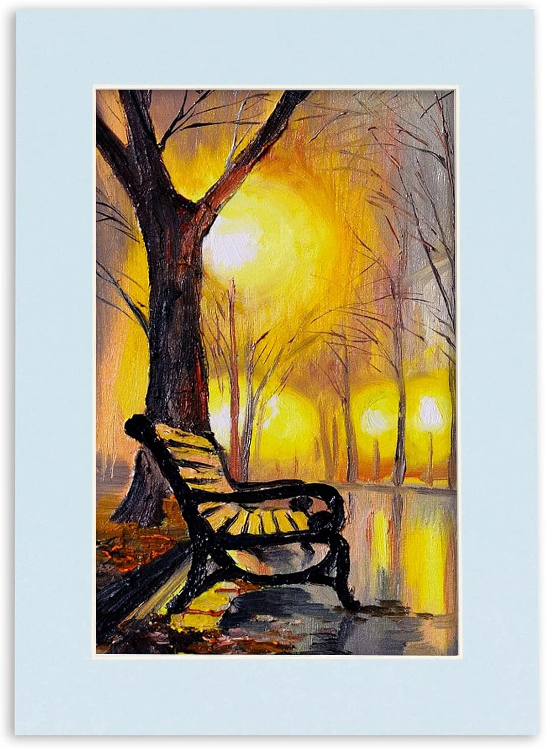 8x10 Mat Bevel Cut for 5.5x8.5 Photos - Acid Free Baby Blue Precut Matboard - For Pictures, Photos, Framing - 4-ply Thickness