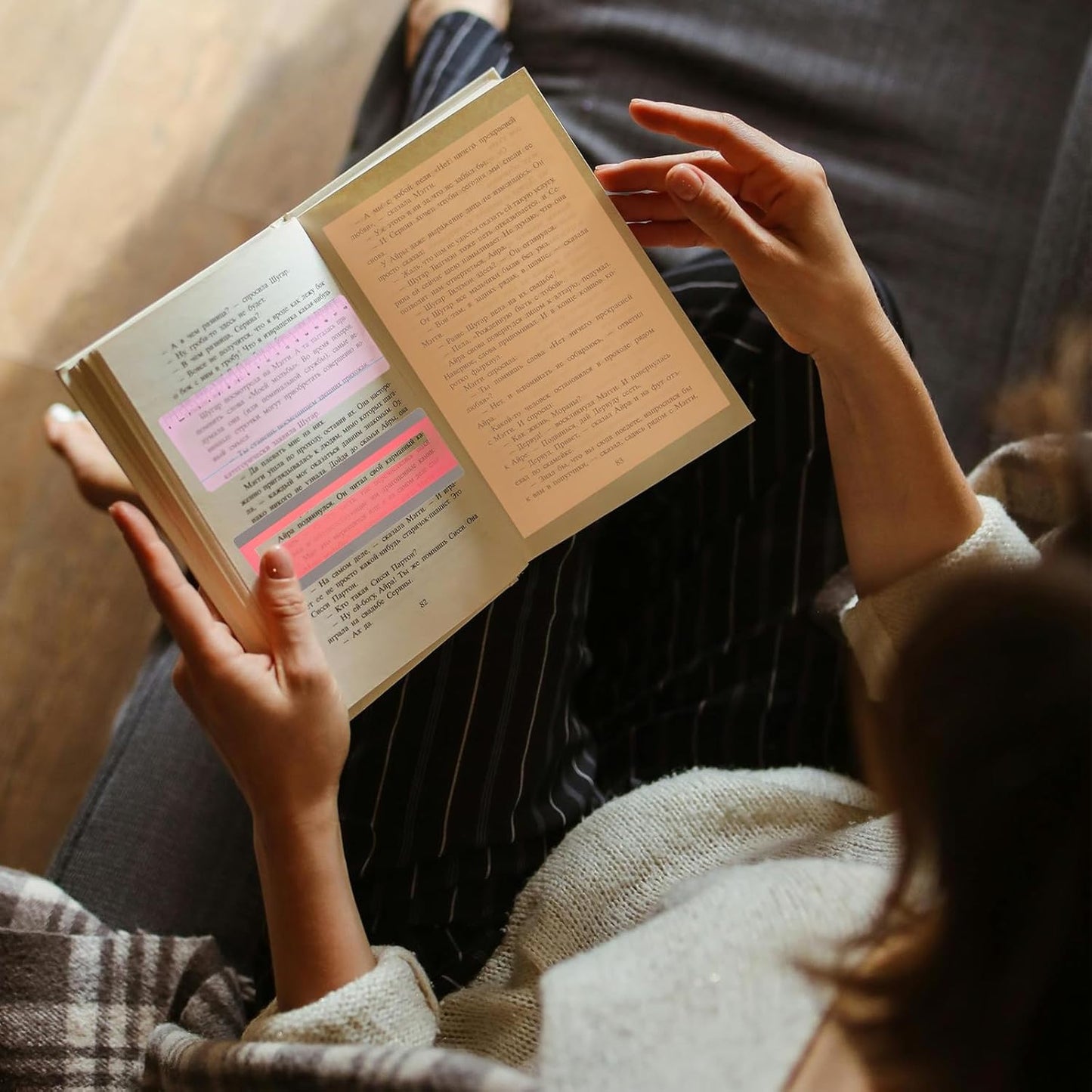 PATIKIL A4 Size Guided Reading Sheet, 5pcs Correction Lighting Gel Filter Colored Overlay Transparent Color Film for Classroom Photo Studio, Light Orange