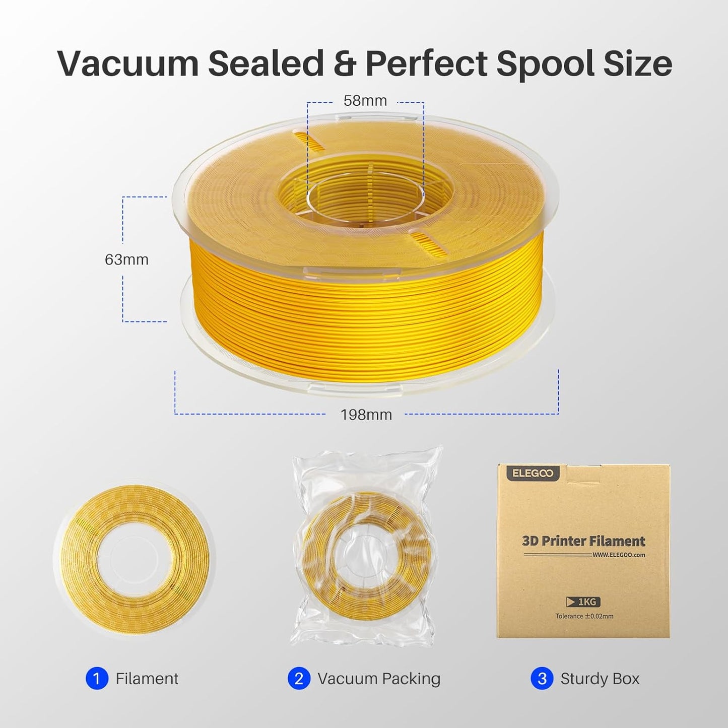 ELEGOO Silk PLA Filament 1.75mm Dual Color Yellow Purple 1KG, Shiny 3D Printer Filament Dimensional Accuracy +/- 0.05mm, 1kg Spool(2.2lbs) Fits for Most FDM 3D Printers