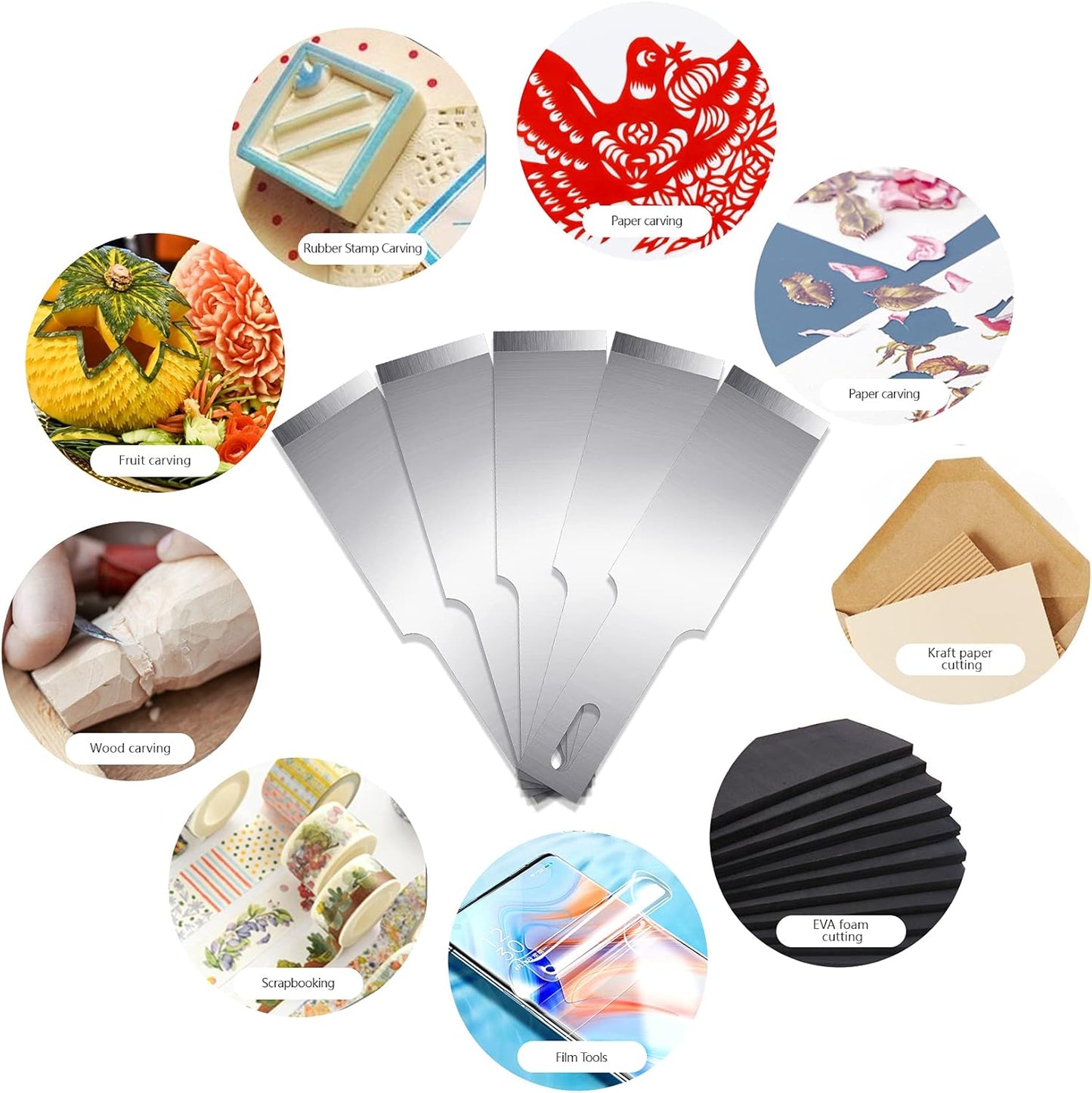 100 Pack Hobby Blades Set #17 Craft Knife Blades Refill Hobby Knife Replacement Blade with Storage Box for Art and Craft Scrapbooking Supplies Cutting Caving