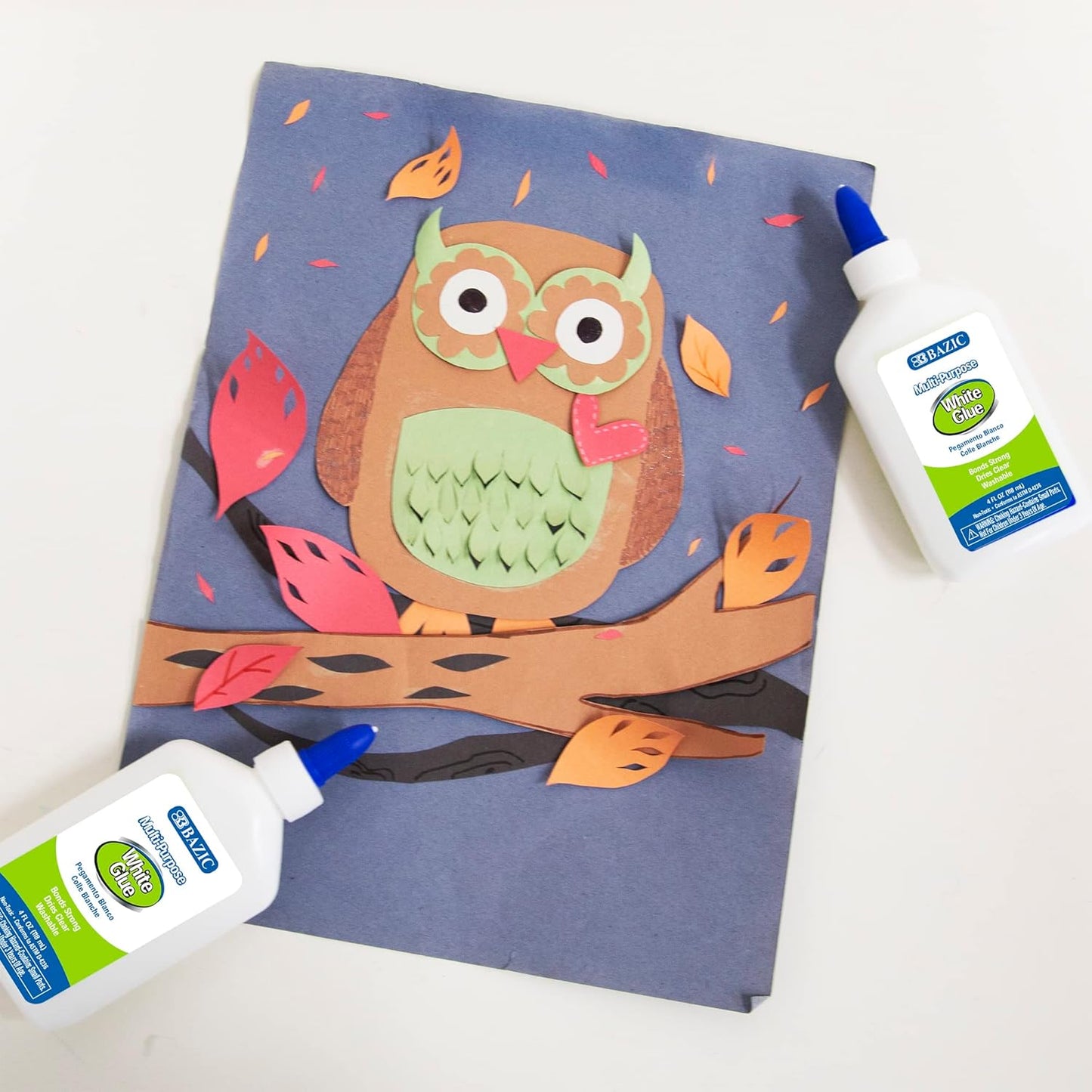 BAZIC White Glue 4oz., Clear Glue 1.7oz., Glue Stick 0.7oz., Washable Liquid Glue Pen, Multi-Purpose, for School Home Office (3/Pack), 24-Pack