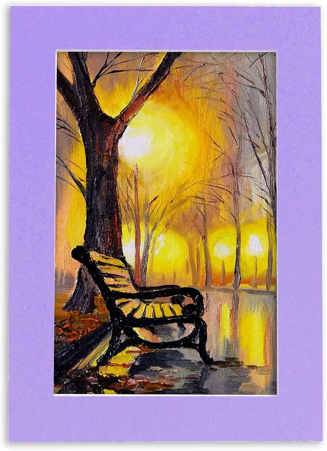 8x10 Mat Bevel Cut for 5x8 Photos - Acid Free Light Purple Precut Matboard - For Pictures, Photos, Framing - 4-ply Thickness