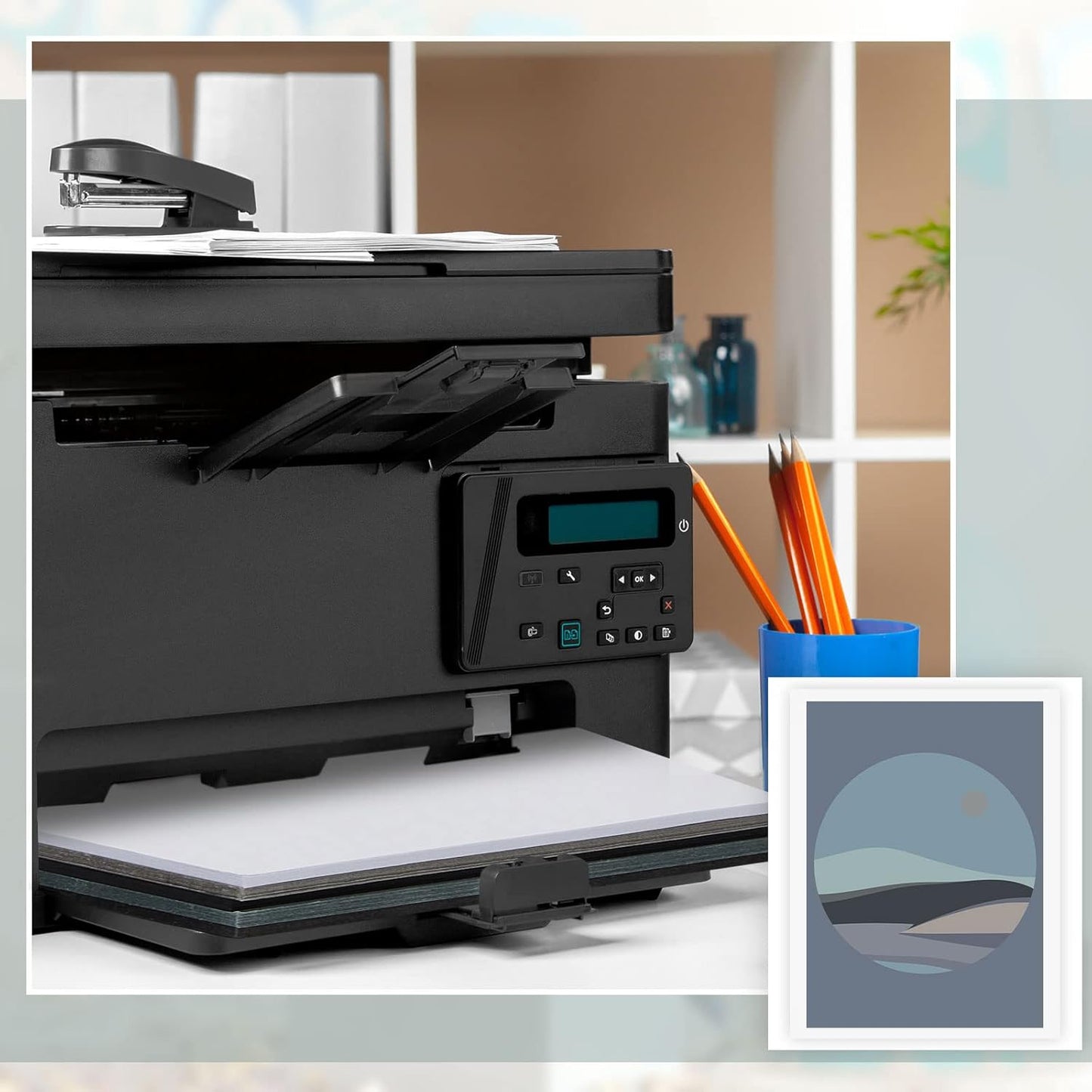 Sinmoe 100 Sheets 5 Shades Cardstock Paper 8.5 x 11 Inches 180gsm Solid Core Printer Paper for Scrapbooking DIY Arts Crafts Making Office Home Supplies(Black, White, Gray)