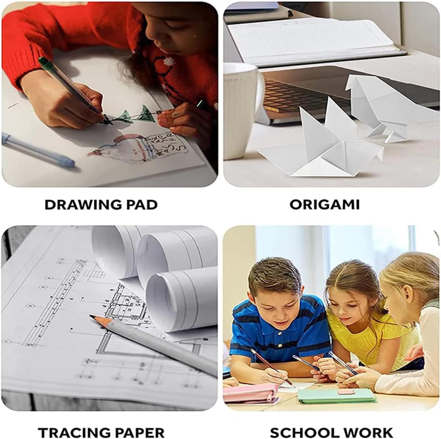 15”x 20”Kraft Paper Sheets Bulk White Paper, Large Craft Paper for Arts, Drawing, DIY Projects, White Wrapping for Gift Shipping Packaging 200 Sheets