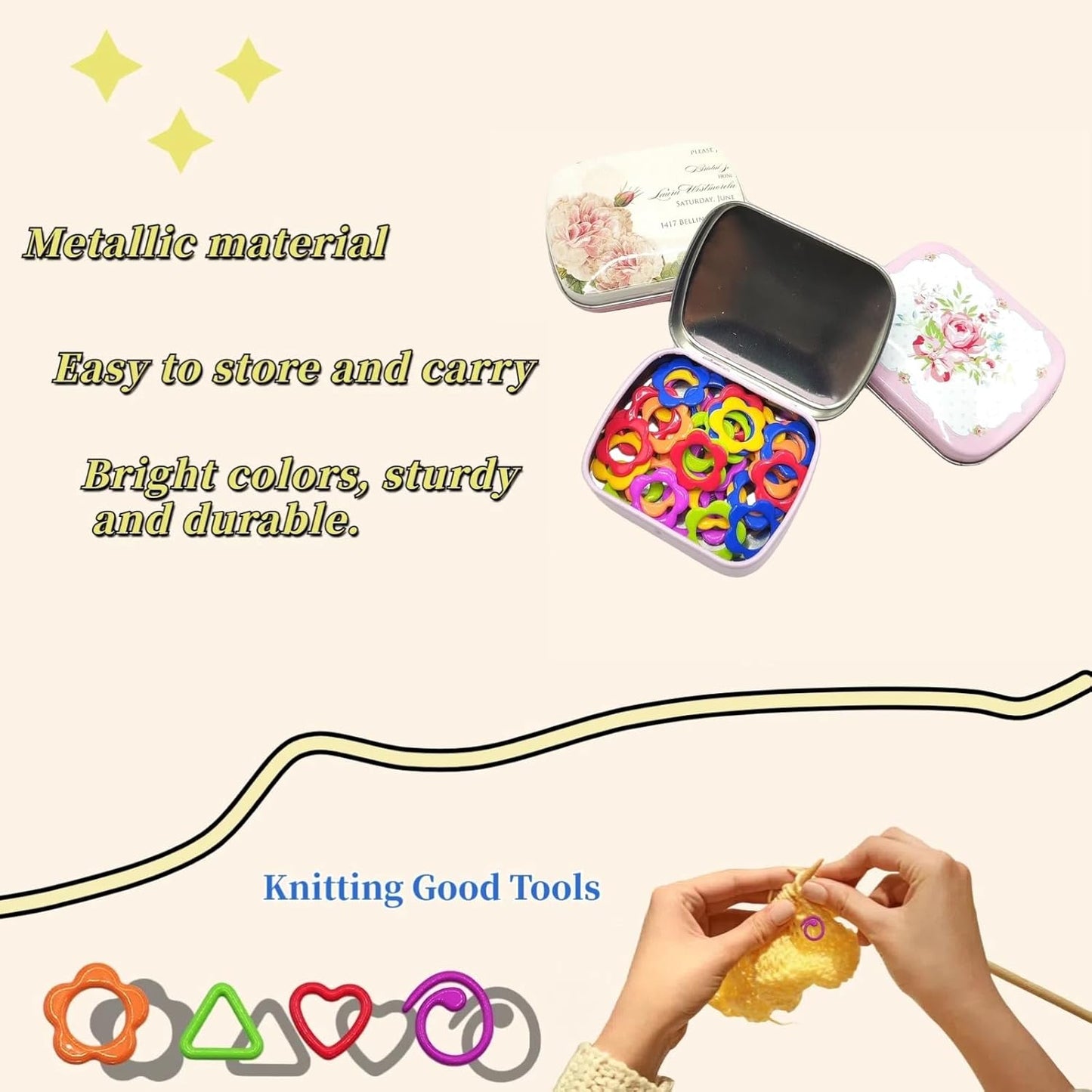 Metal Flower Stitch Markers,Colorful Crochet Stitch Markers,Knitting Stitch Markers with Storage Case,Crochet Gift for Knitting Weaving Lovers (Flower)