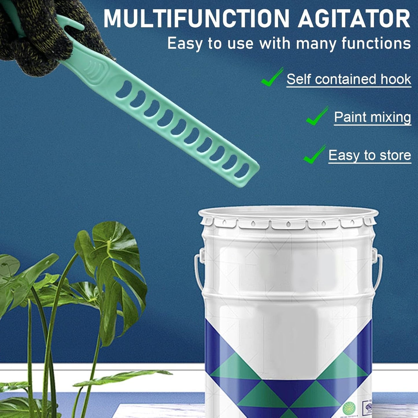 20 Pack Paint Stir Sticks, Plastic Reusable 10” Paint Stirring Rod for Art Project, Green Mixing Tool Painting Primer Epoxy Resin Chemical Liquid Glue DIY