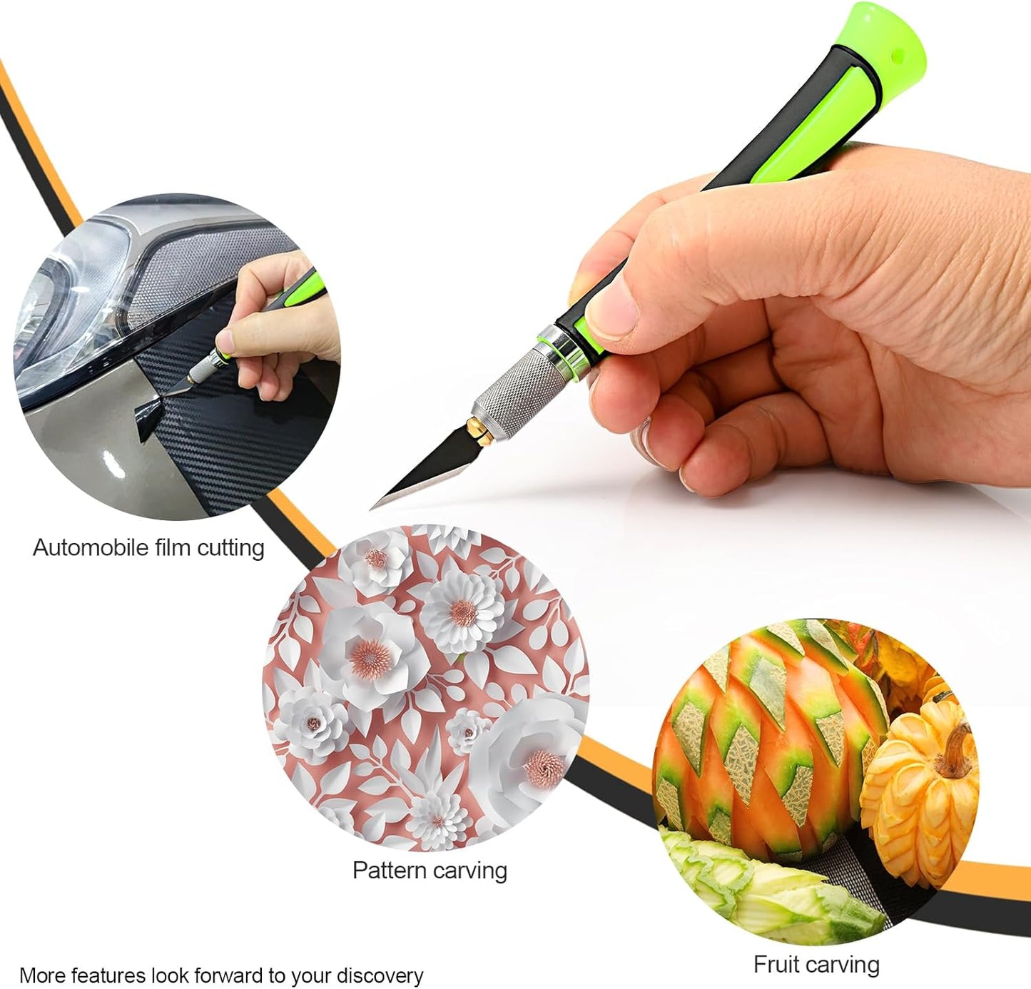 EHDIS Precision Hobby Knife Set Utility Craft Knife Kit with 10PCS Blades for Art, Working-Stencil, Scoring, Scrapbooking, Architecture Modeling, Crafting (Green)