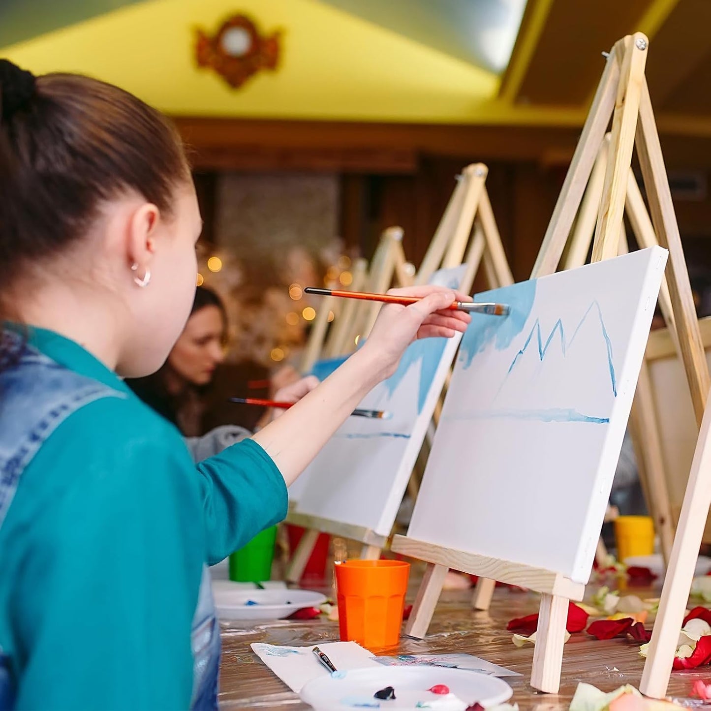 FUMILE Stretched Canvas for Painting, 8 Pack 8x10 Canvas 5/8 Inch Profile Primed White Blank Canvases for Painting for Oil, Acrylic & Other Art Painting Media.