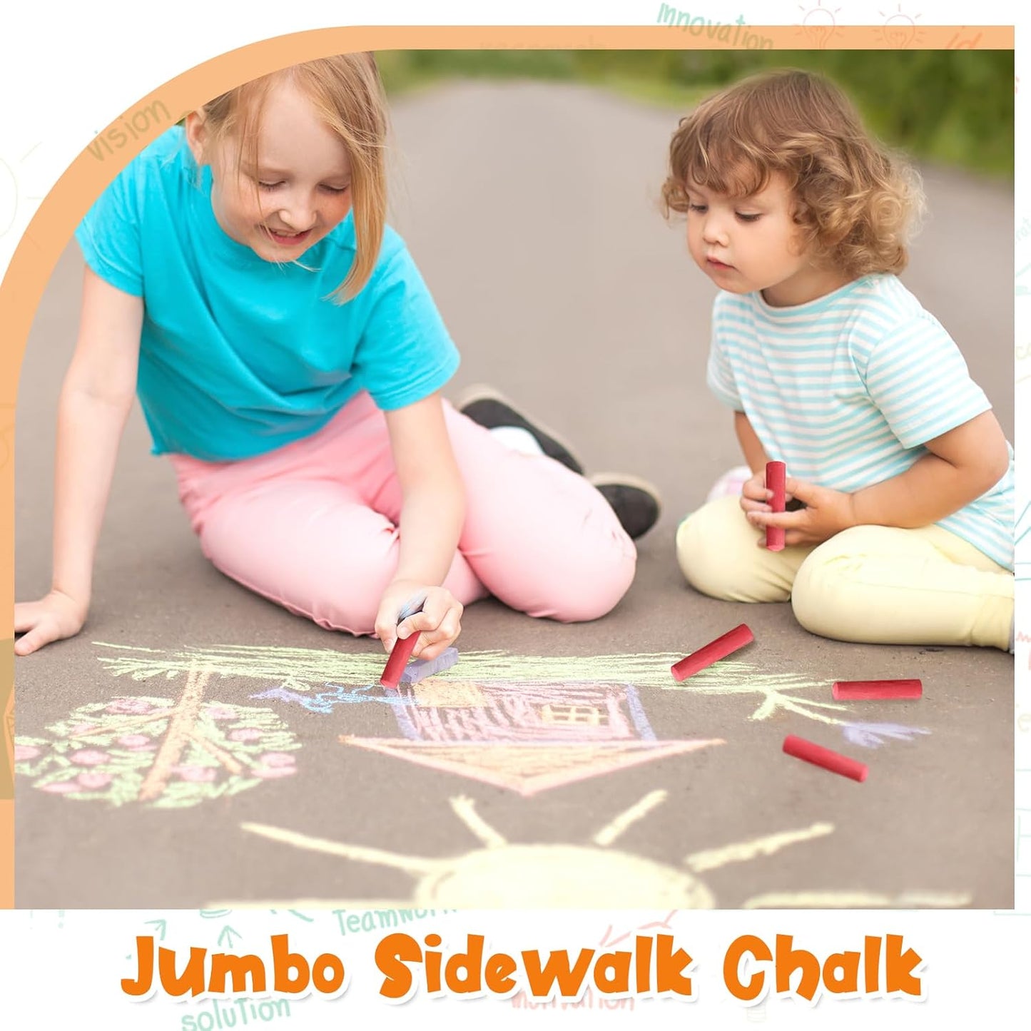20 Pcs Sidewalk Chalks for Kids Non Toxic Jumbo Chalk for Party Gift Outdoor Art Classroom Play Painting (Red)
