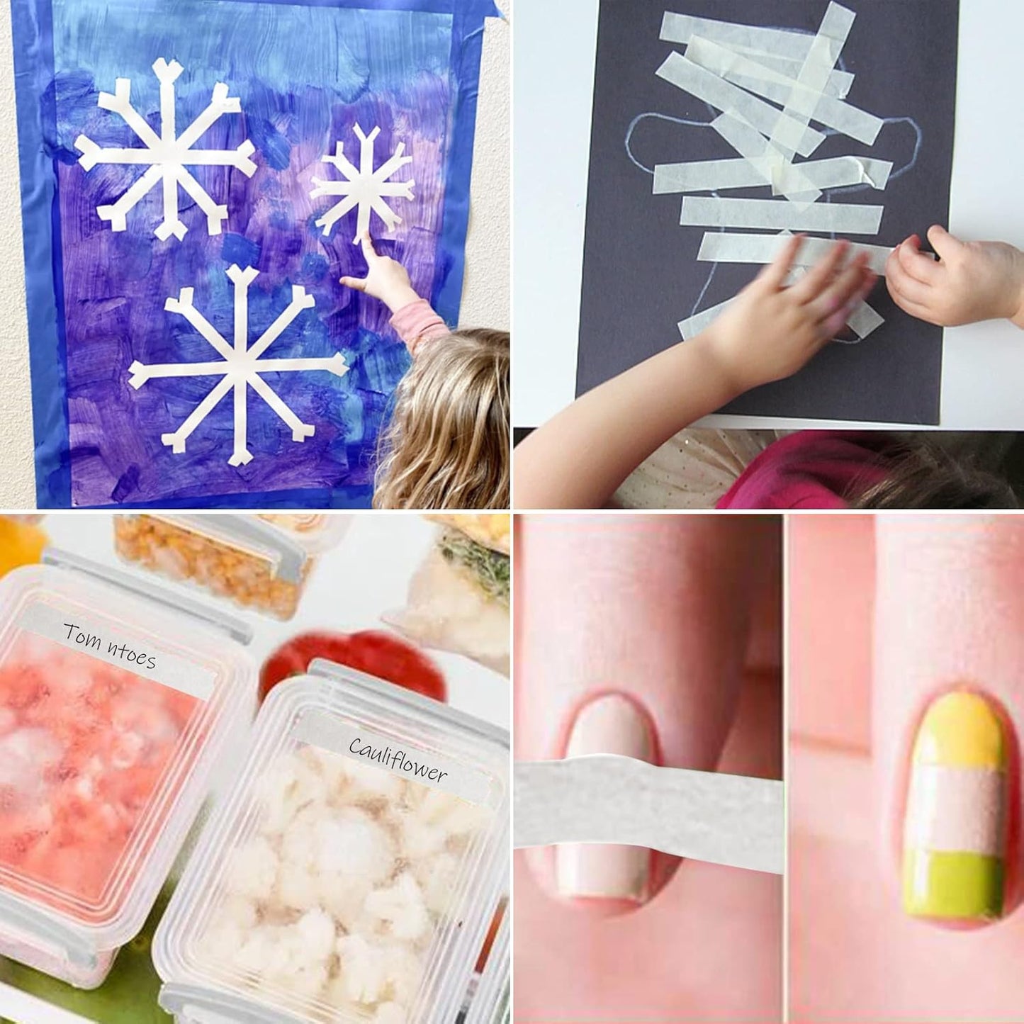 White Painters Tape,1 inch x 60 Yards x 10 Rolls (600 Yards Total) - Medium Adhesive White Masking Tape for Painting,Labeling,DIY Crafting,Decoration and School Projects