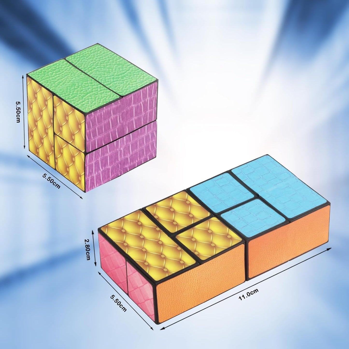 Fidget Blocks: Infinity Cubes Magic Cube Cool Stuff Gadgets Things Unique Birthday Gifts Boys Girls Kids Adults Anxiety Stress Relief Sensory Toy Fidget Blocks Colorful, Medium