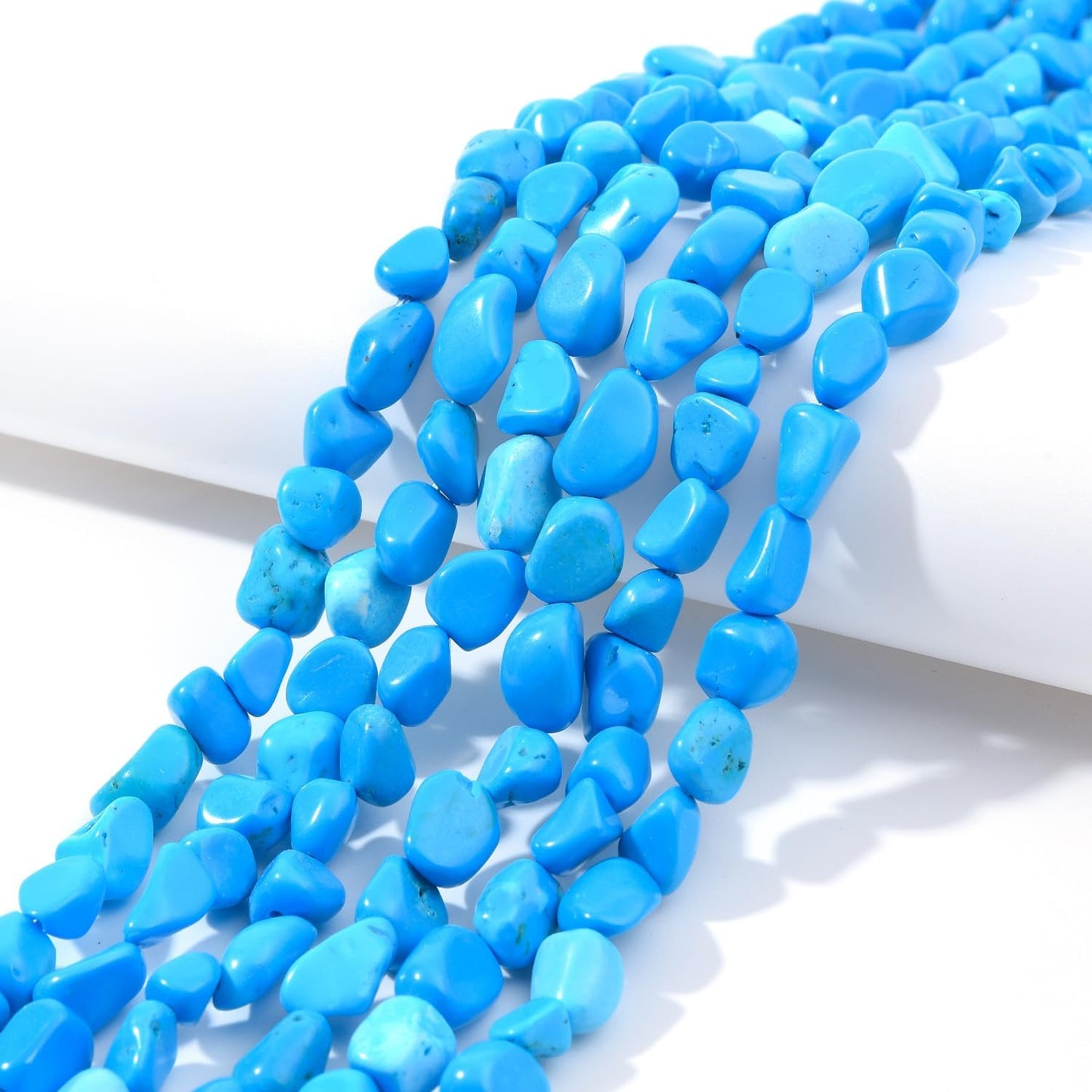 Blue Turquoise Pebble Nugget Oval Free Tumbled Stone 6-8mm Natural Gemstone Loose Beads Approx 15.5 inch for DIY Jewelry Making