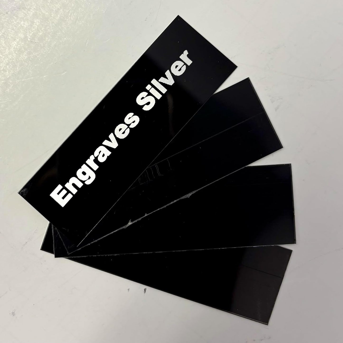 Blank Metal Plates for Laser Engraving - 4 Pack | Aluminum Sheets 0.020" Thick | CO2, Diode, Fiber Laser Compatible | Multiple Sizes & Colors (Black (engraves silver), 1x6.25 inch)