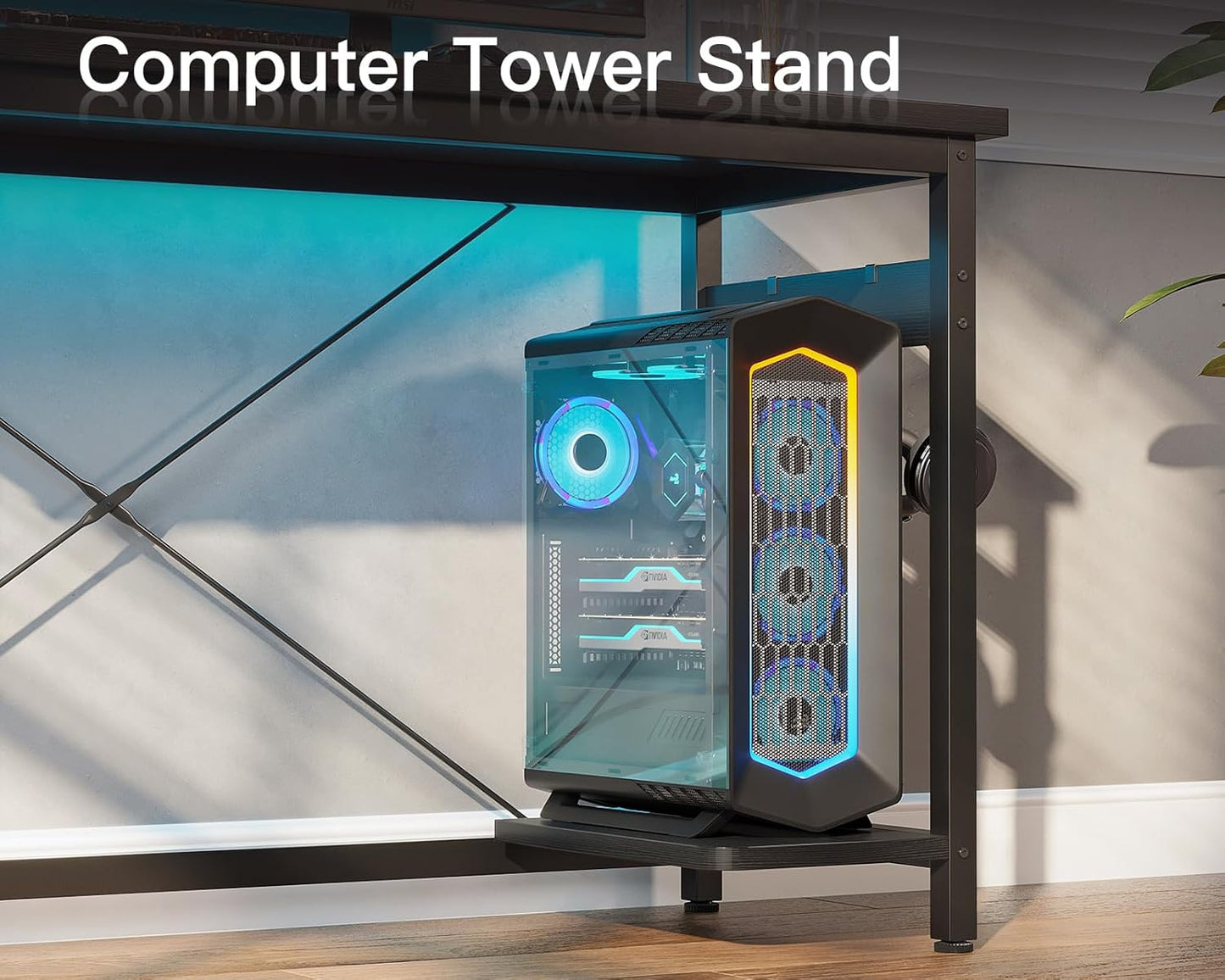 Coleshome 66" L Shaped Gaming Desk, Corner Computer Desk, Sturdy Home Office Computer Table, Writing Desk, Larger Gaming Desk Workstation, Black